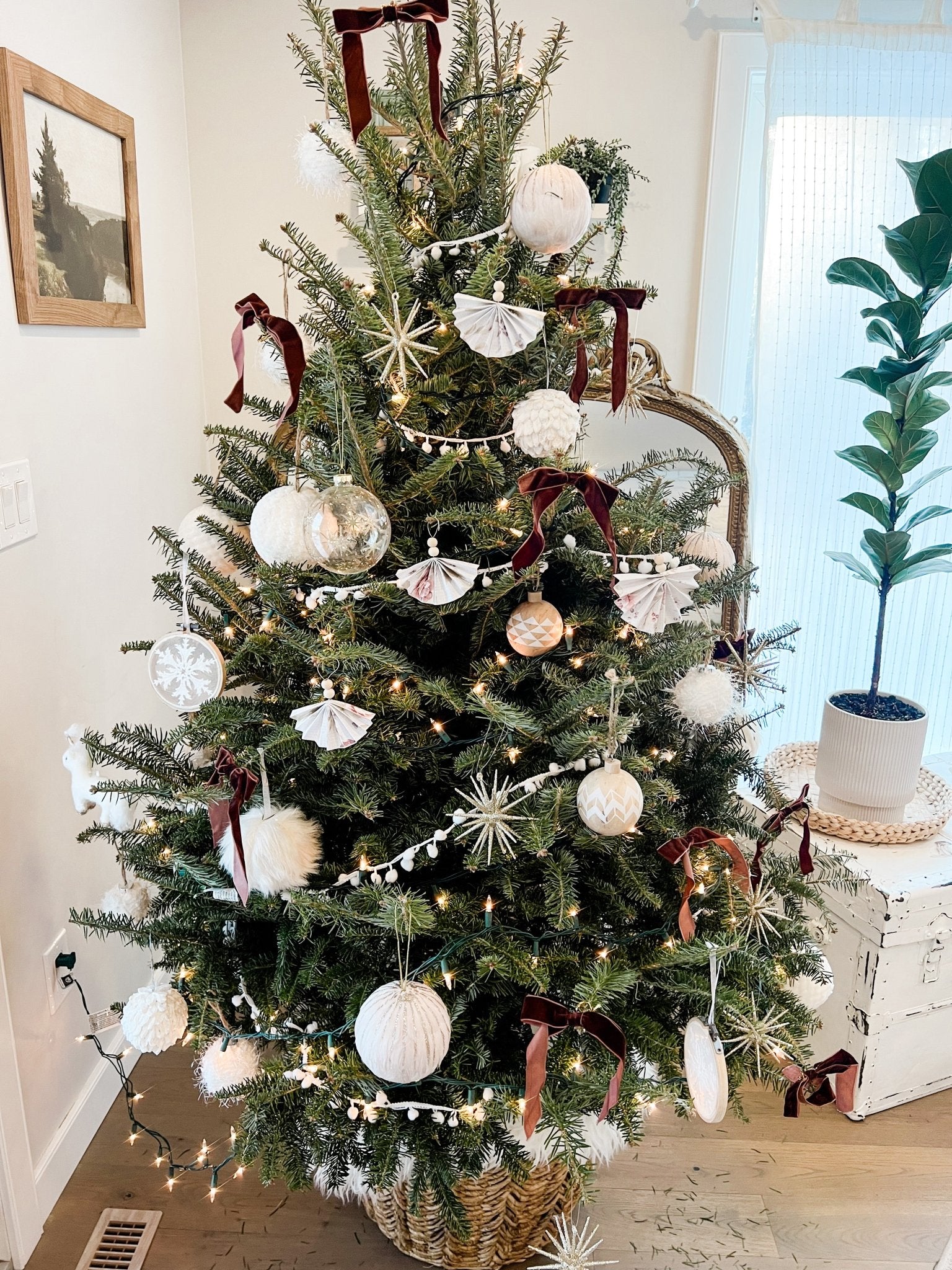 DIY: Christmas Tree Ornaments Using Peel and Stick Wallpaper