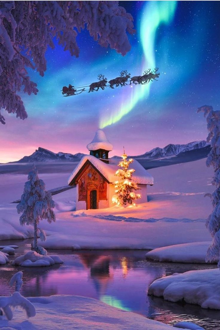 North Pole. Christmas scenes, Christmas picture, Merry christmas wallpaper