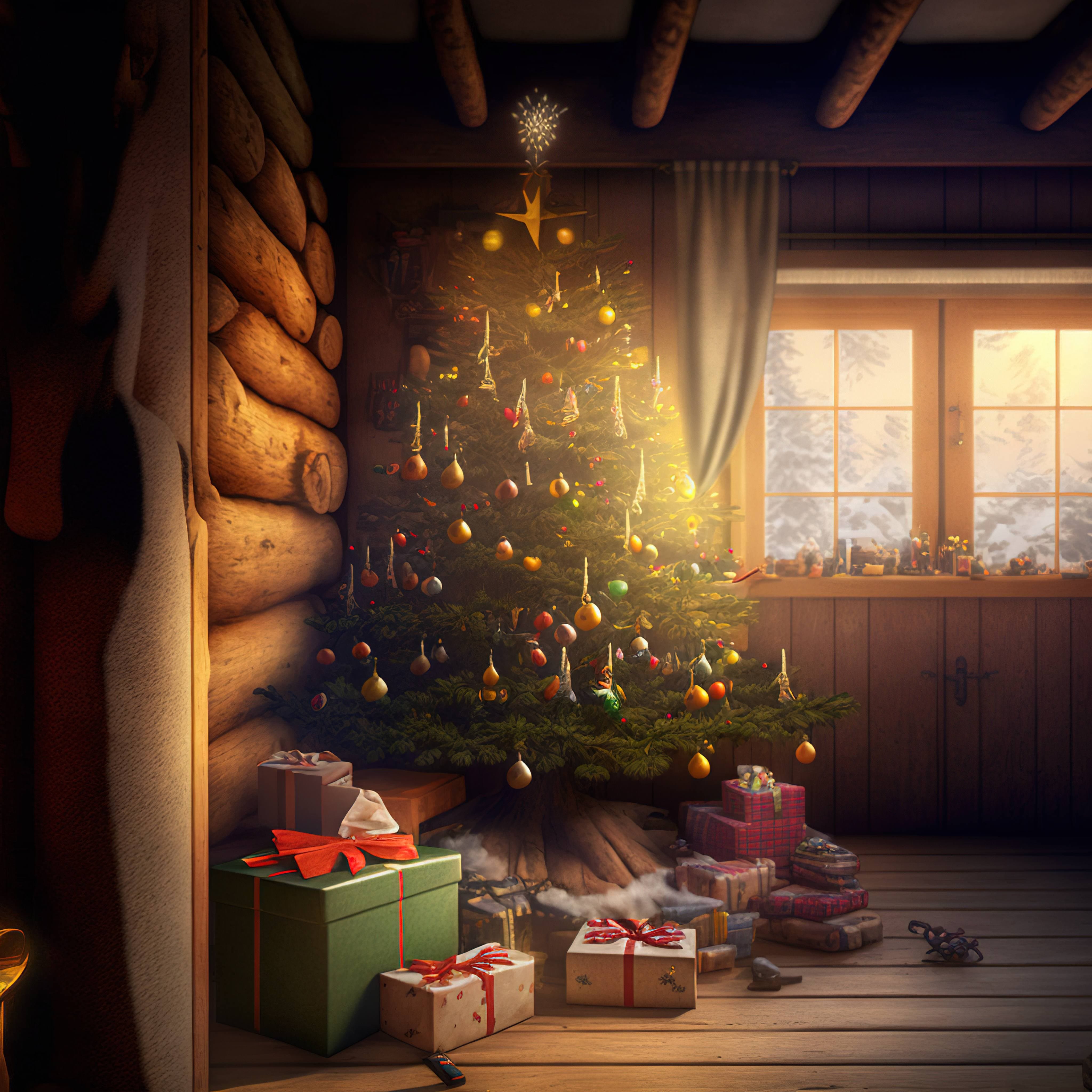 Free AI art image of rural holiday scene