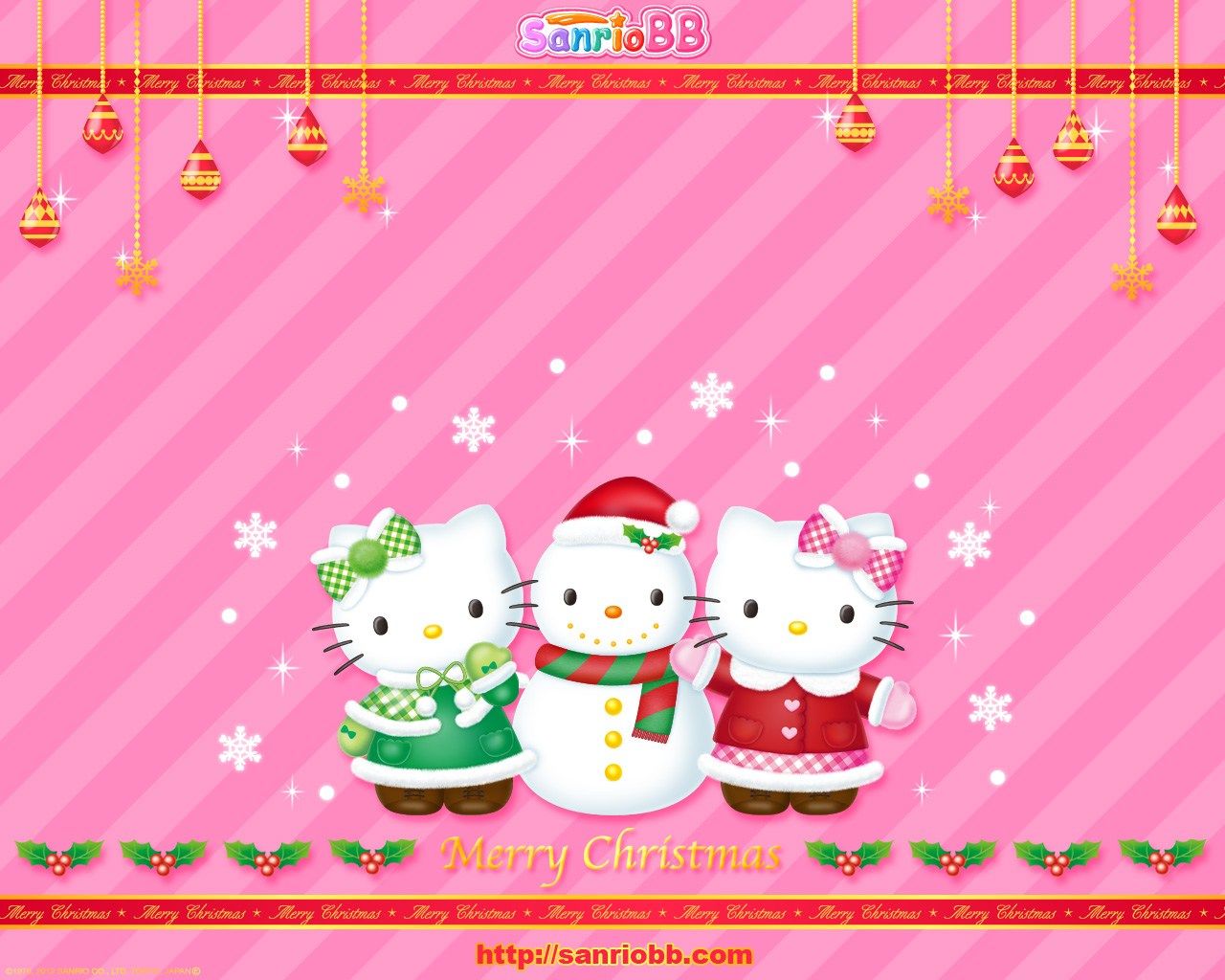 Hello Christmas from Hello Kitty. Hello kitty christmas, Hello kitty, Merry christmas wallpaper