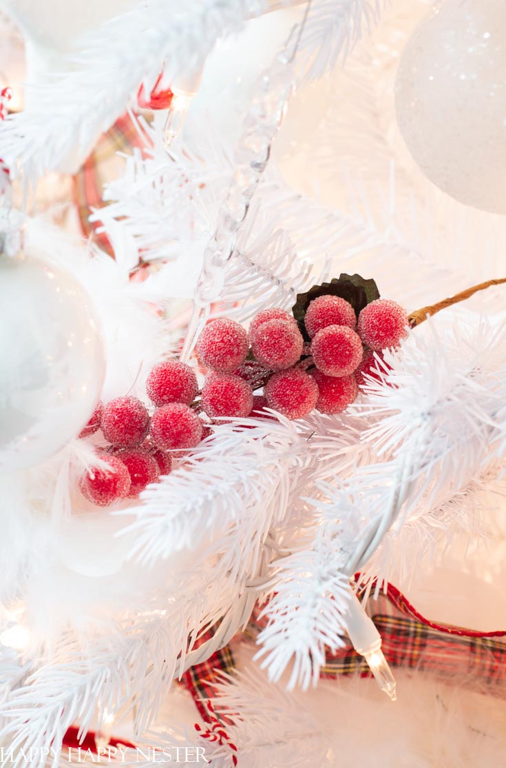 Red and White Christmas Tree Happy Nester