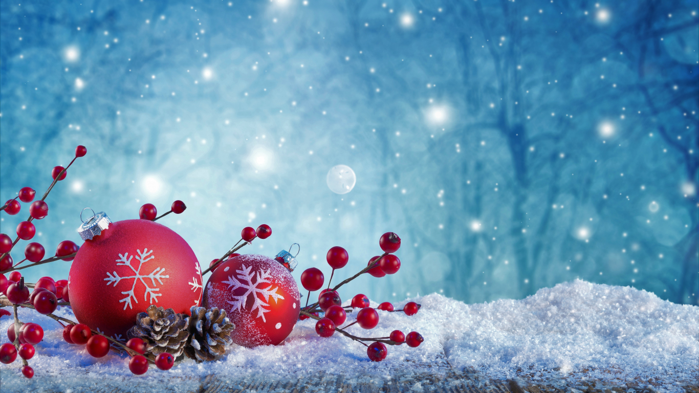 Download wallpaper 1366x768 christmas, ornaments, decorations, holiday, 2017, tablet, laptop, 1366x768 HD background, 1320