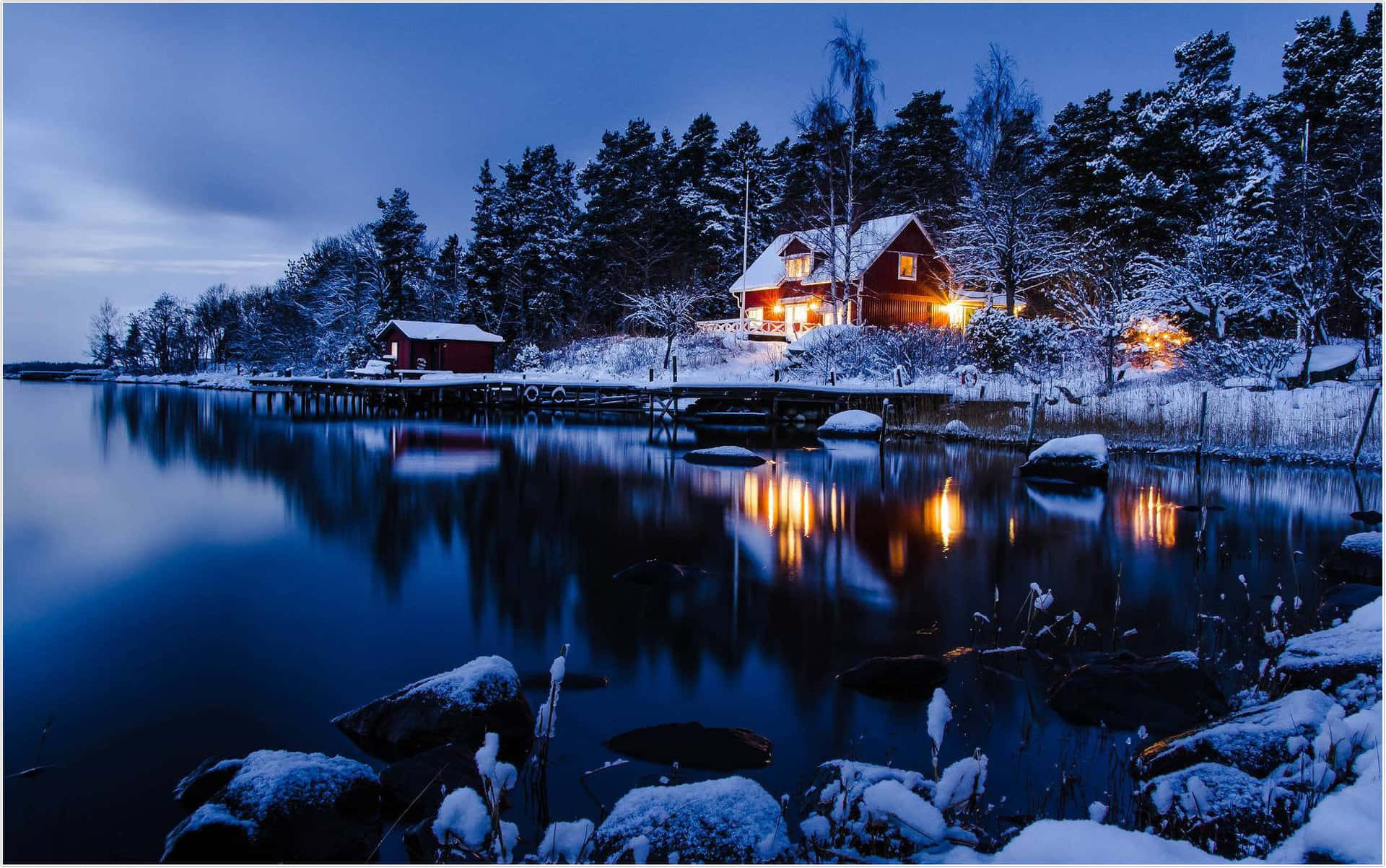 Download Calm and Serene Winter Landscape Wallpaper