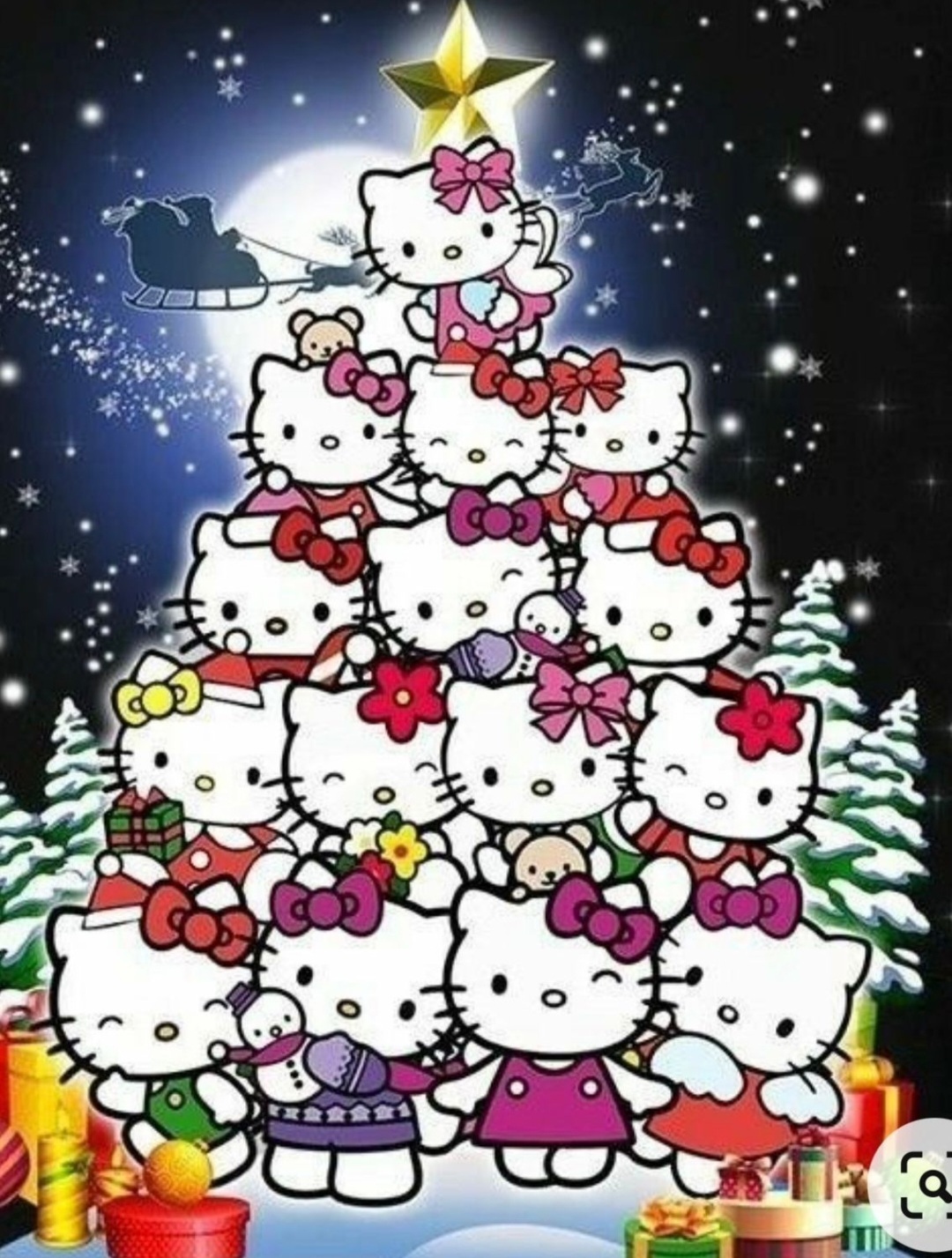 STL file Hello Kitty Christmas Pine Tree
