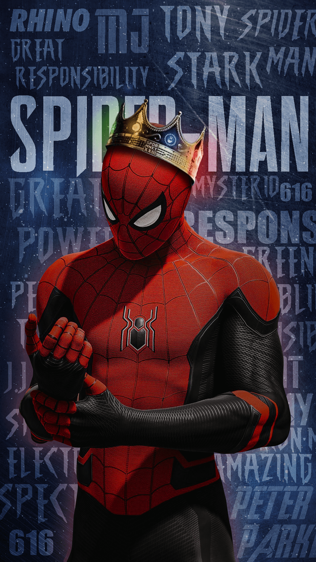 Spider Man Wallpaper I Made Myself (without The Crown In Comments) [1080x1920]