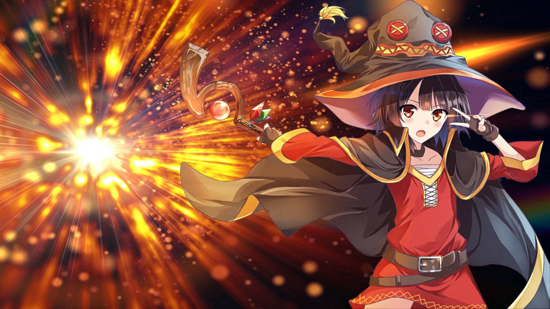 Download Megumin Fire Explosion Wallpaper