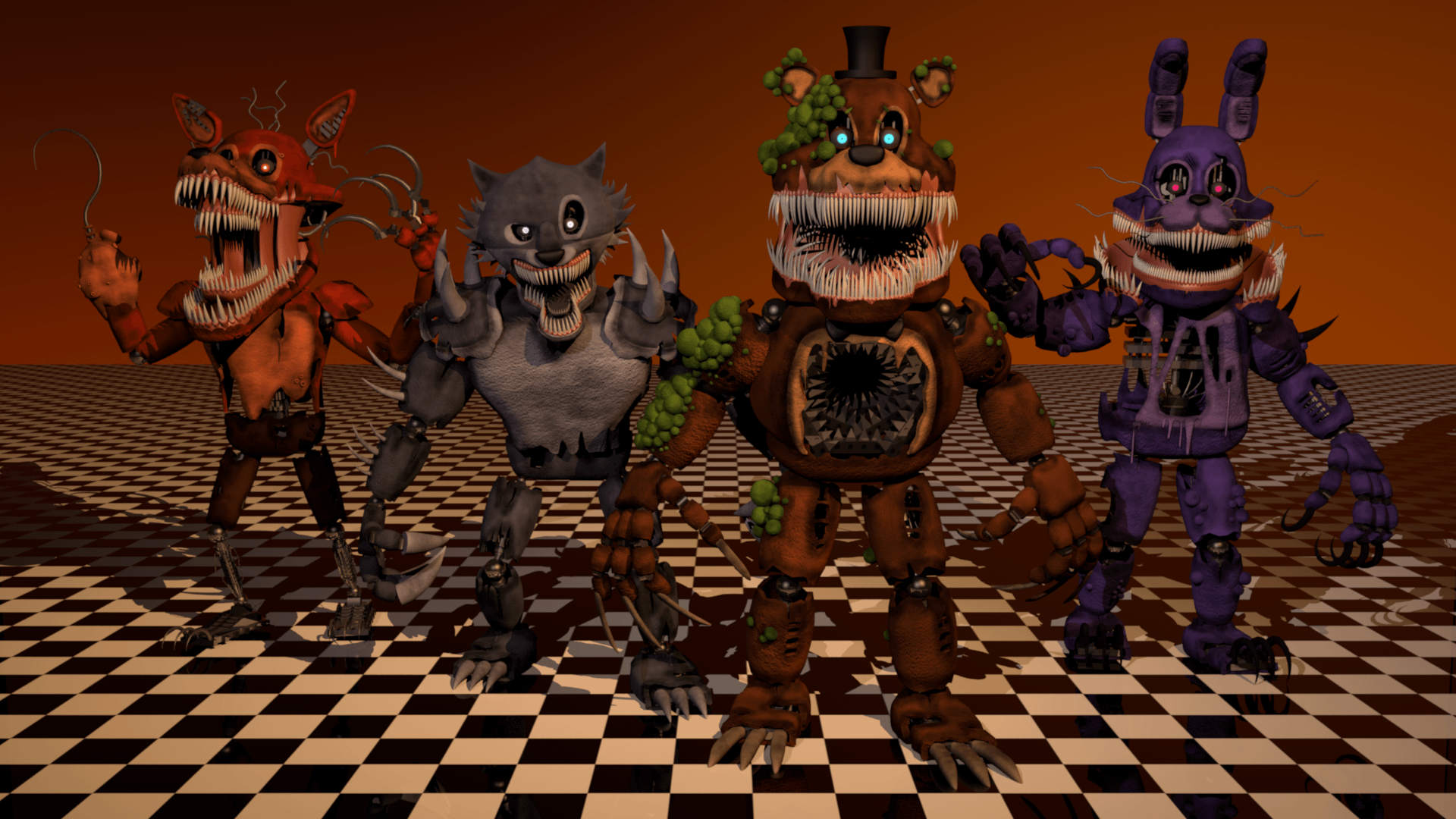 My 3D models of the Twisted animatronics