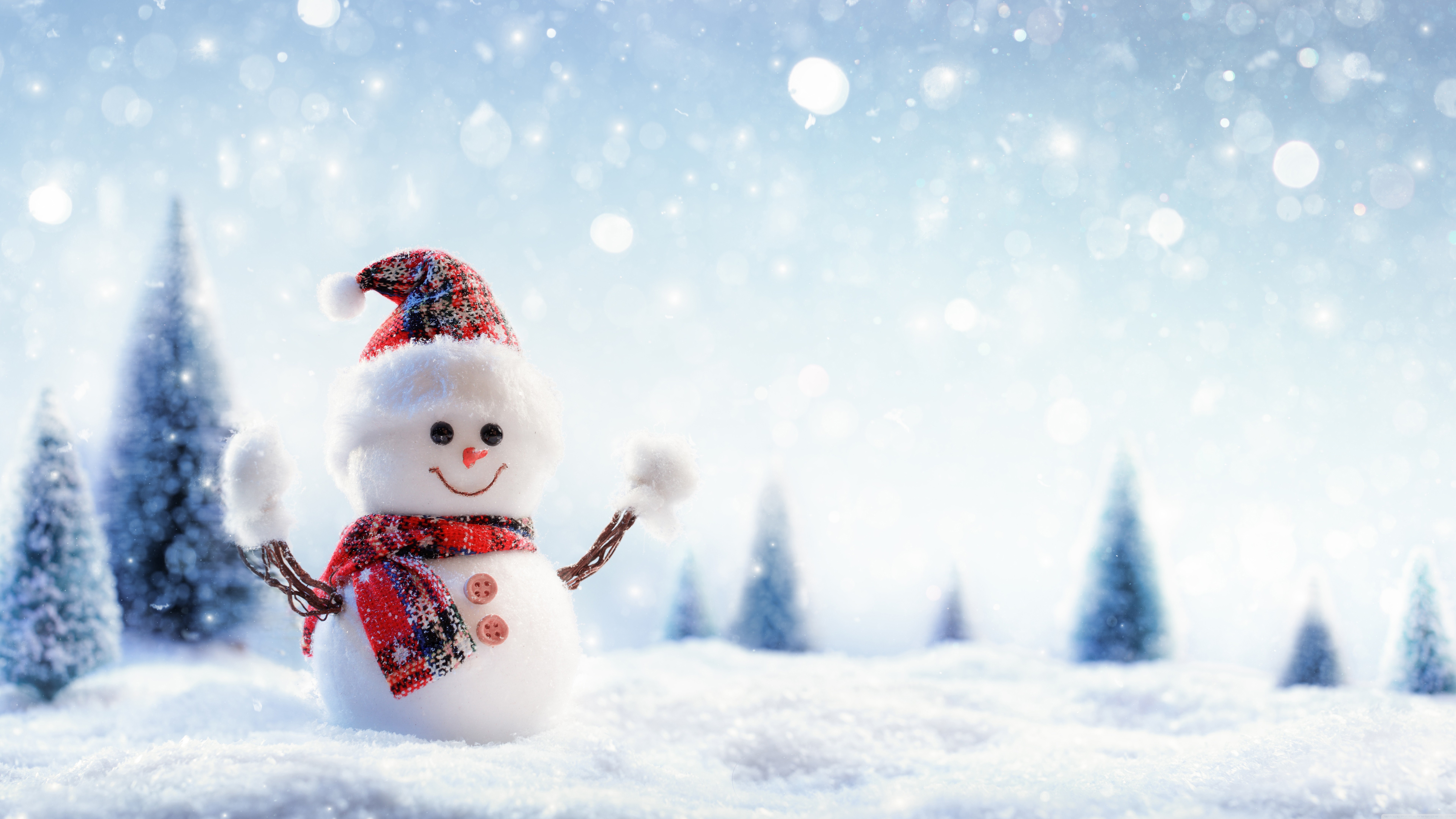Snowman, Snowfall, Winter Ultra HD Desktop Background Wallpaper for 4K UHD TV, Widescreen & UltraWide Desktop & Laptop, Multi Display, Dual Monitor, Tablet