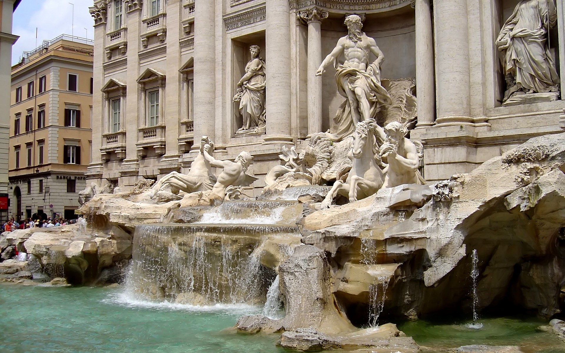 Sculpture rome italy trevi fountain wallpaperx1200