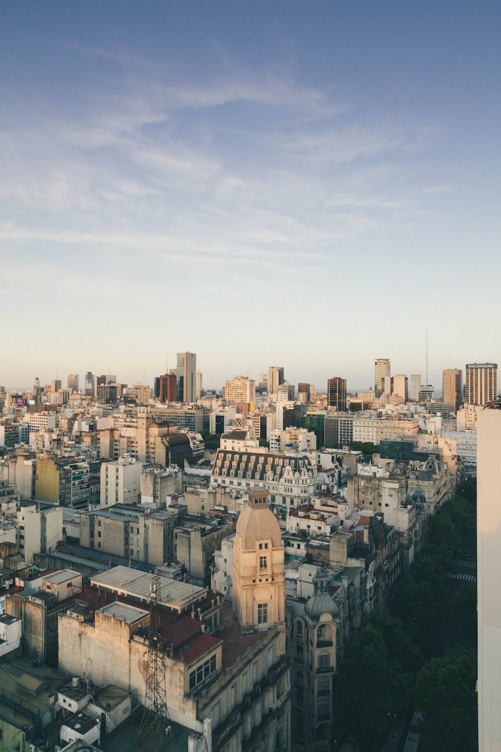 A view of a city from a tall building photo