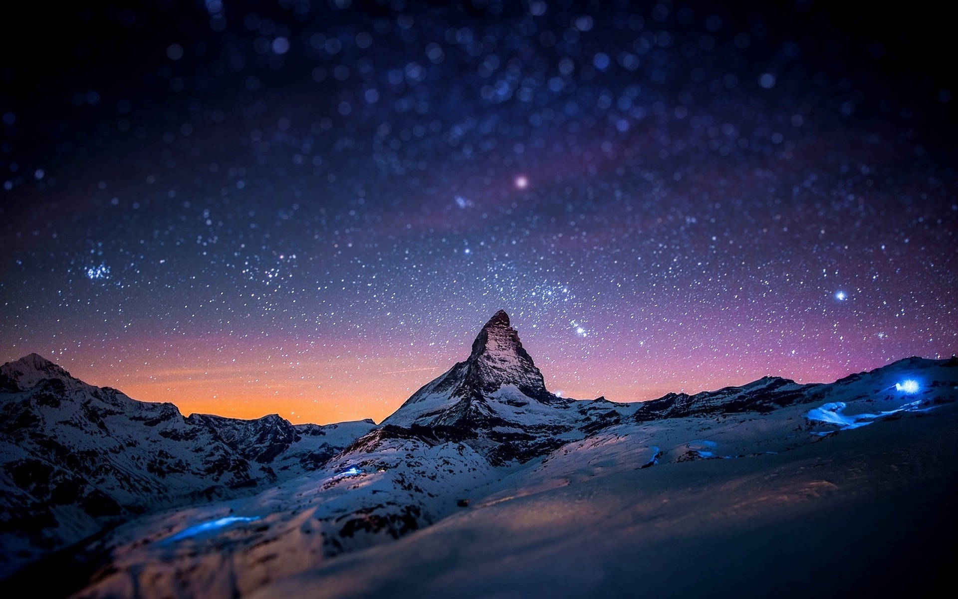Download Swiss Alps Night View Wallpaper