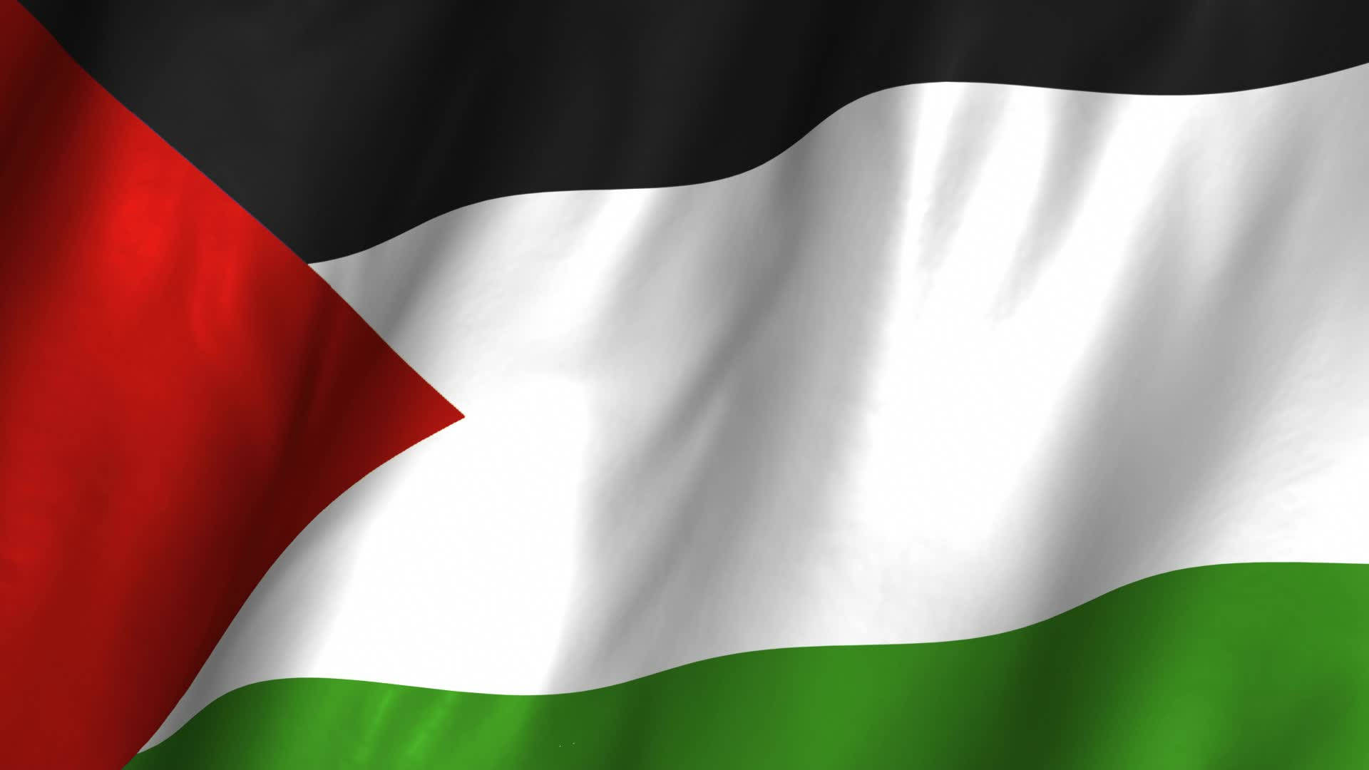 Download Vibrant Wavy Palestine Flag Against the Sky Wallpaper