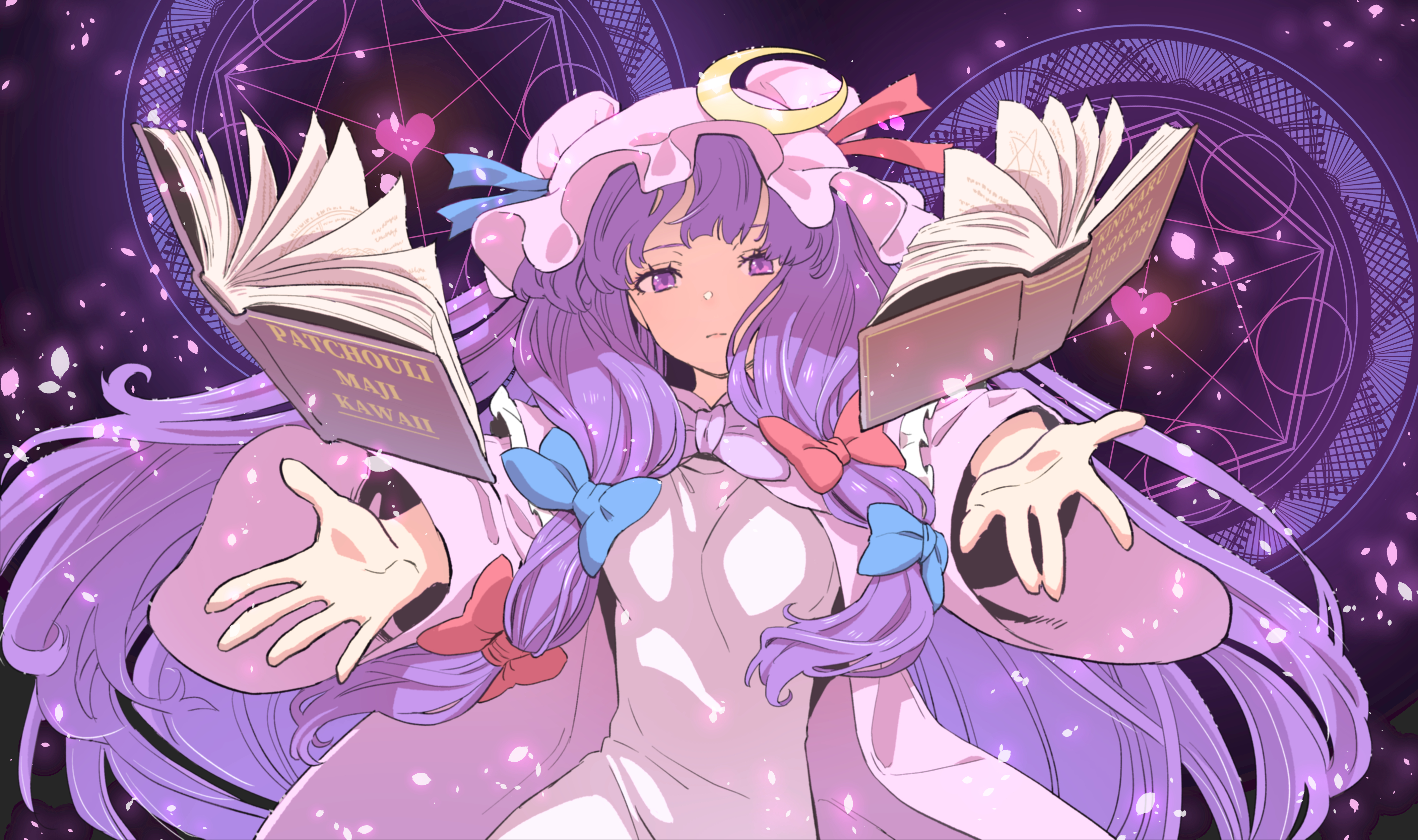 patchouli knowledge (touhou) drawn