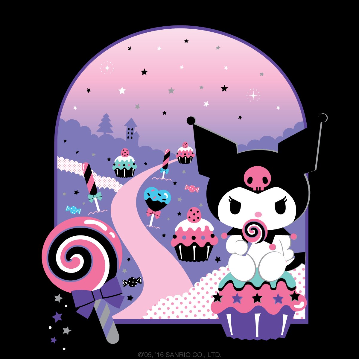 Sanrio - #Kuromi is looking super sweet! Happy #NationalLollipopDay!