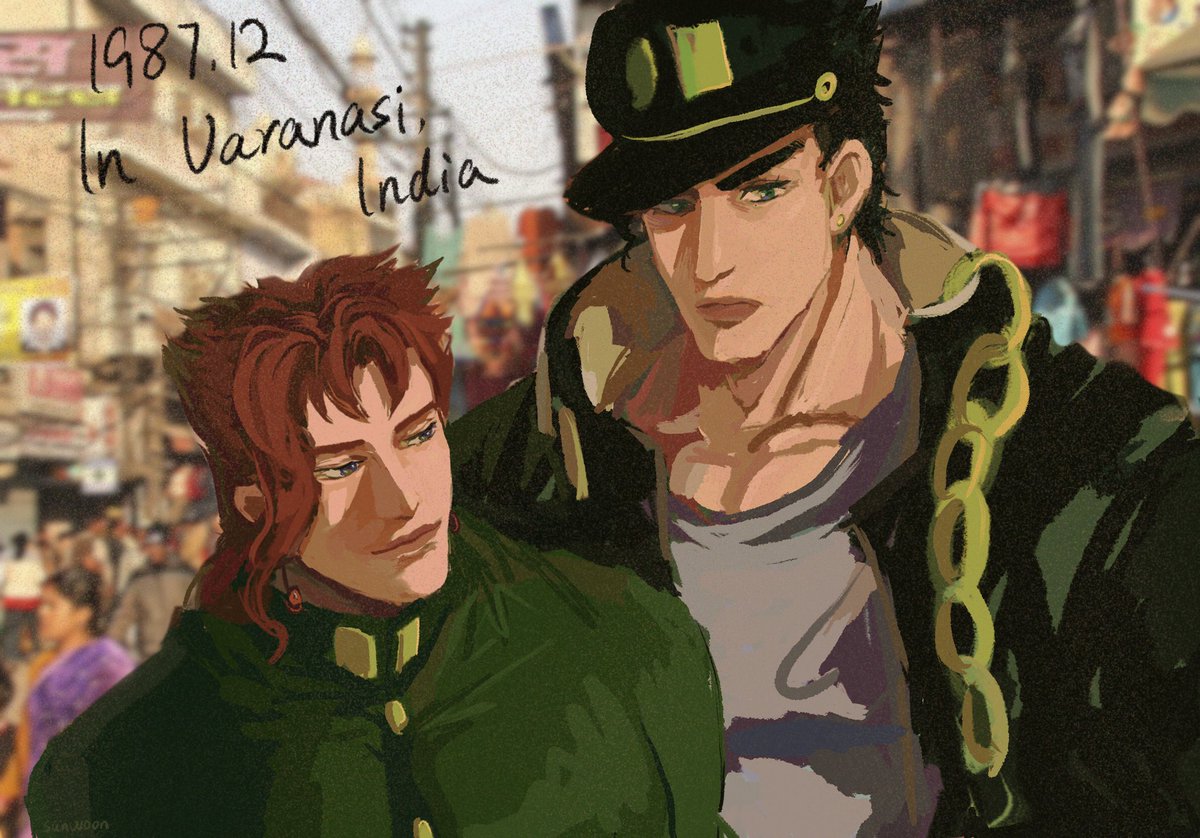 Sunwoon - #JJBA #jotakak #承花 Jotaro dated for a whole day with Kakyoin in Varanasi while his grandpa Joseph was struggling with Empress