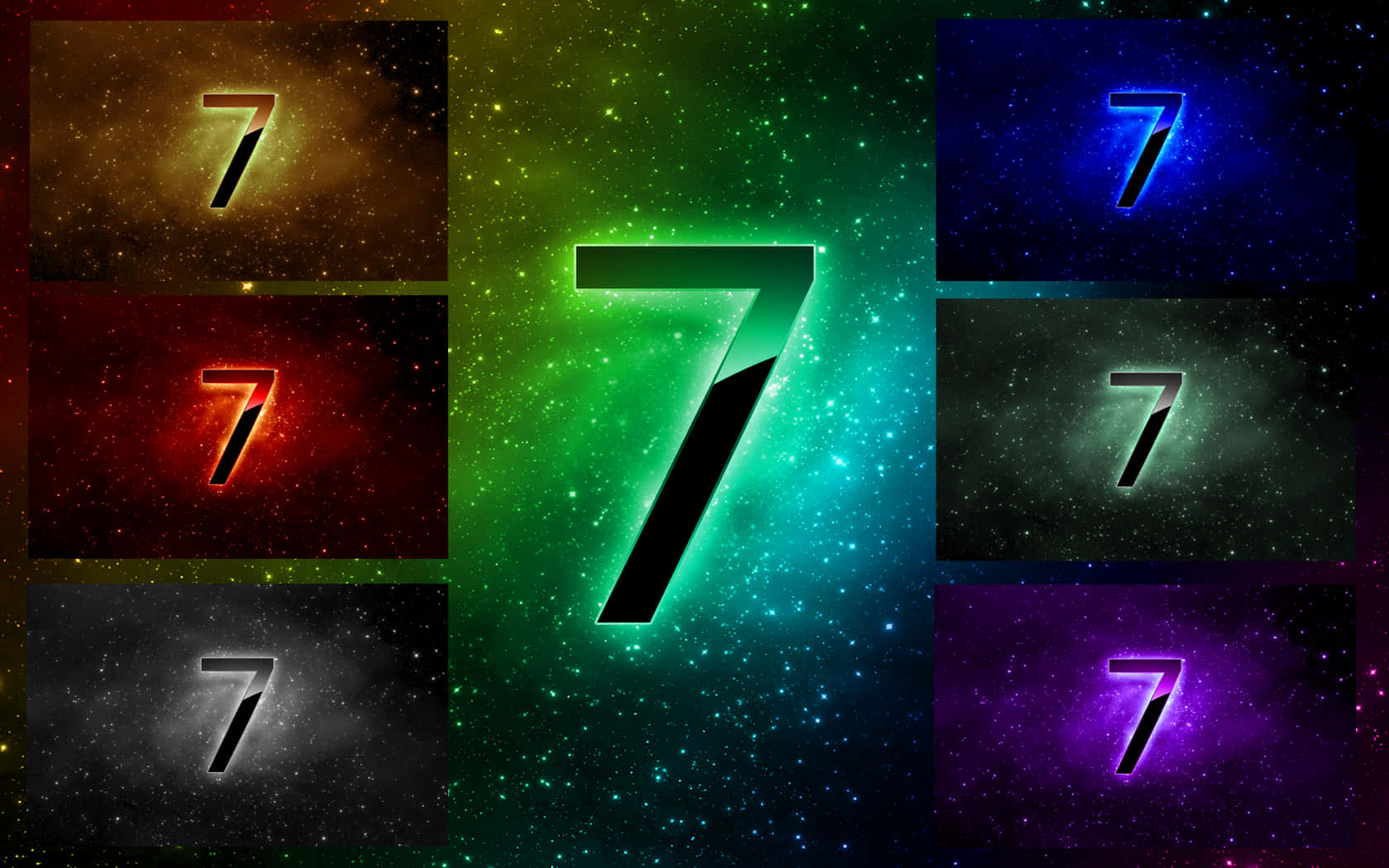 Download Number 7 Display Radiant Colorful Galaxy Wallpaper