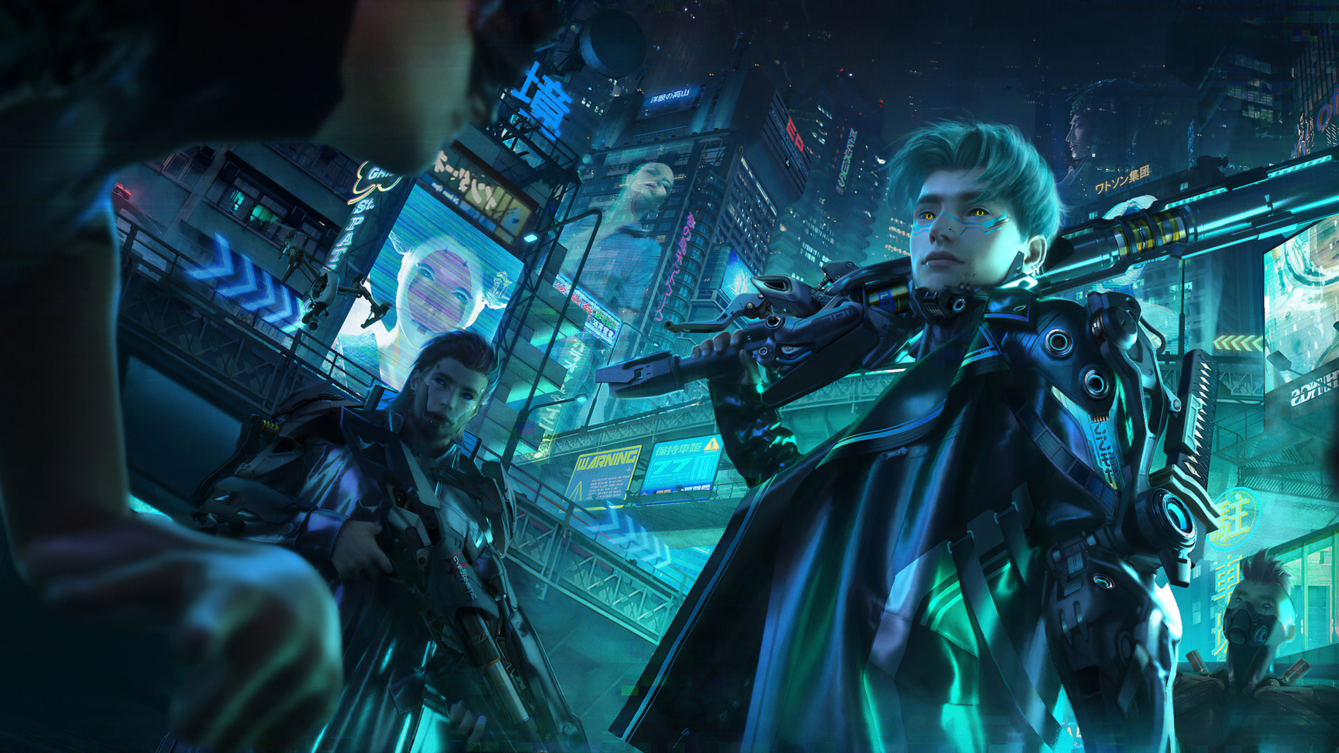 Cyberpunk Man With Gun HD Wallpaper