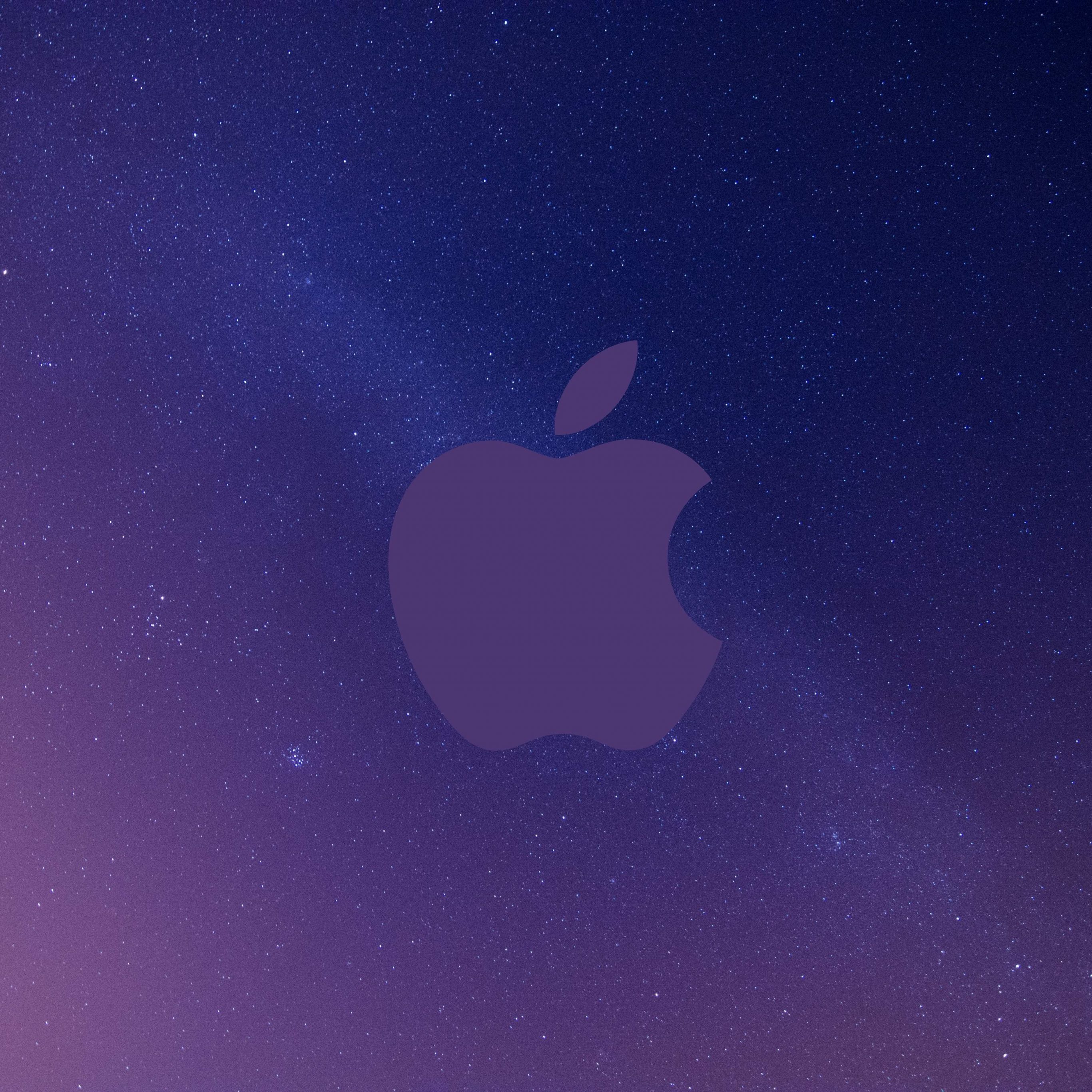 Apple Logo Grey Sky Night Stars Space iPad Wallpaper iPad Wallpaper 4k iPad Wallpaper 5k free download iPad Pro, iPad Mini, iPad Air, iOS, iPadOS, Parallax, iPad retina Wallpaper