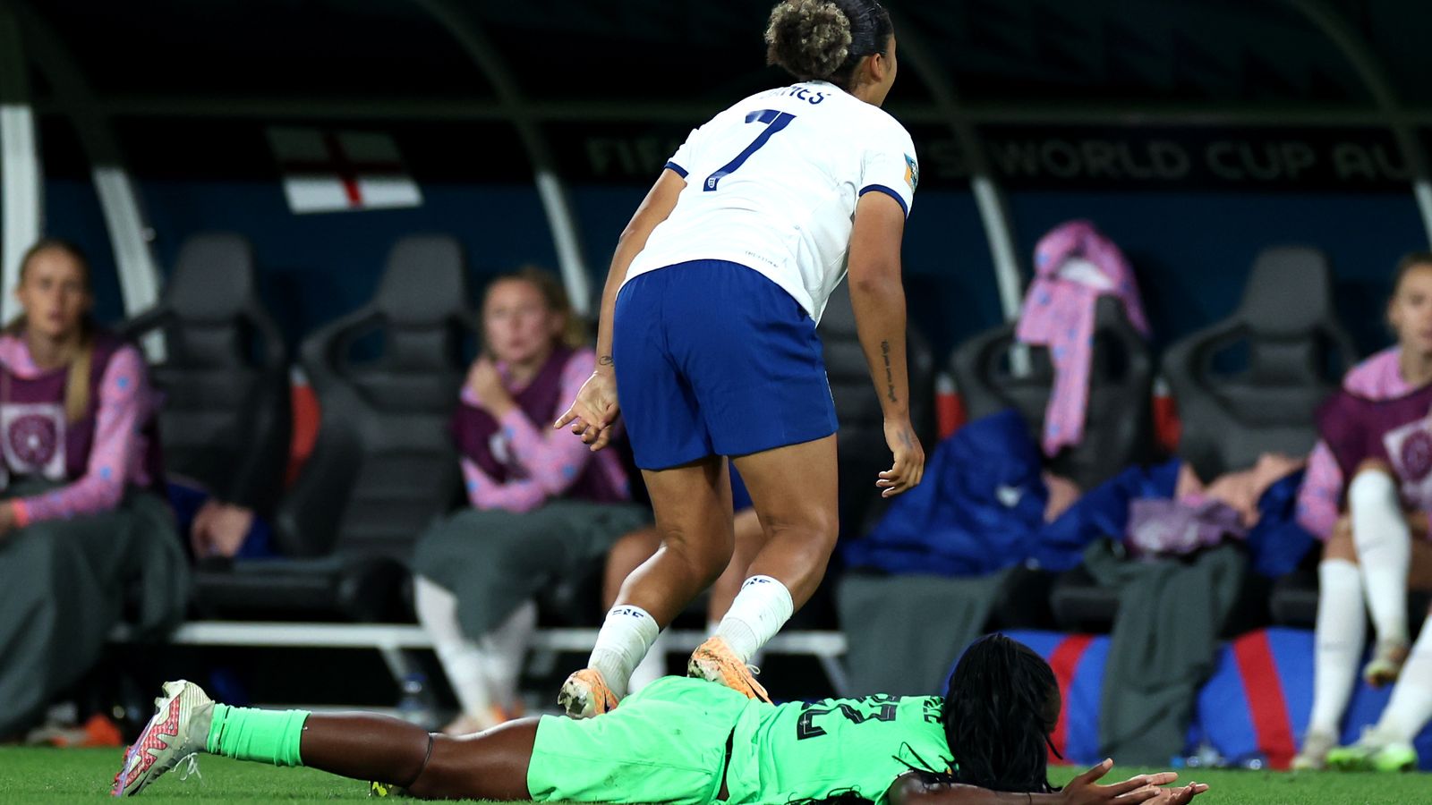 Women's World Cup: England's Lauren James apologises for standing on Nigerian player's back