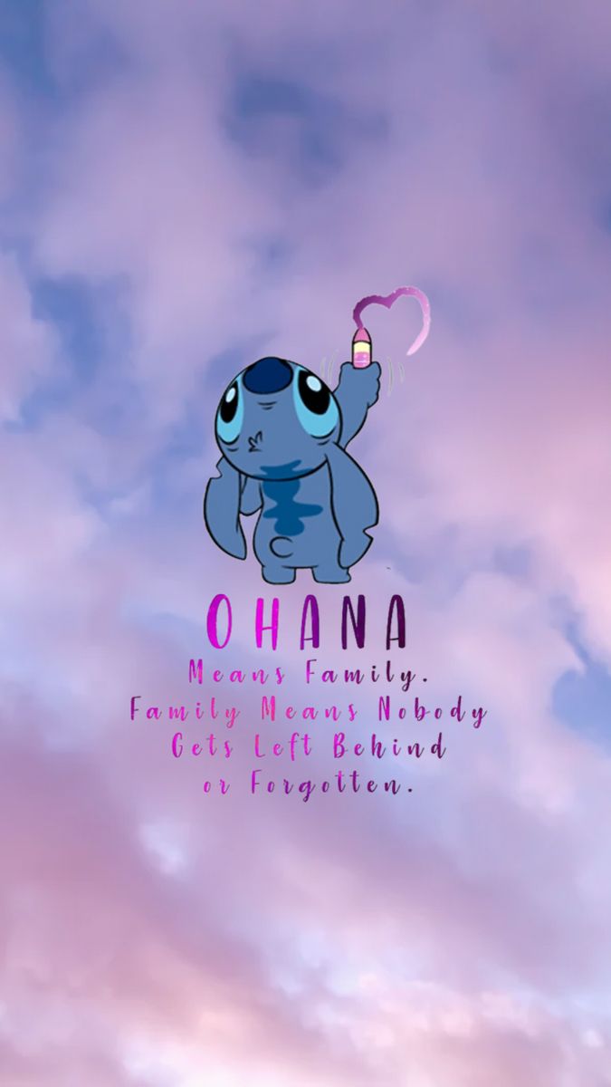 Ohana iPhone wallpaper. Lilo and stitch drawings, Stitch drawing, Lilo and stitch quotes