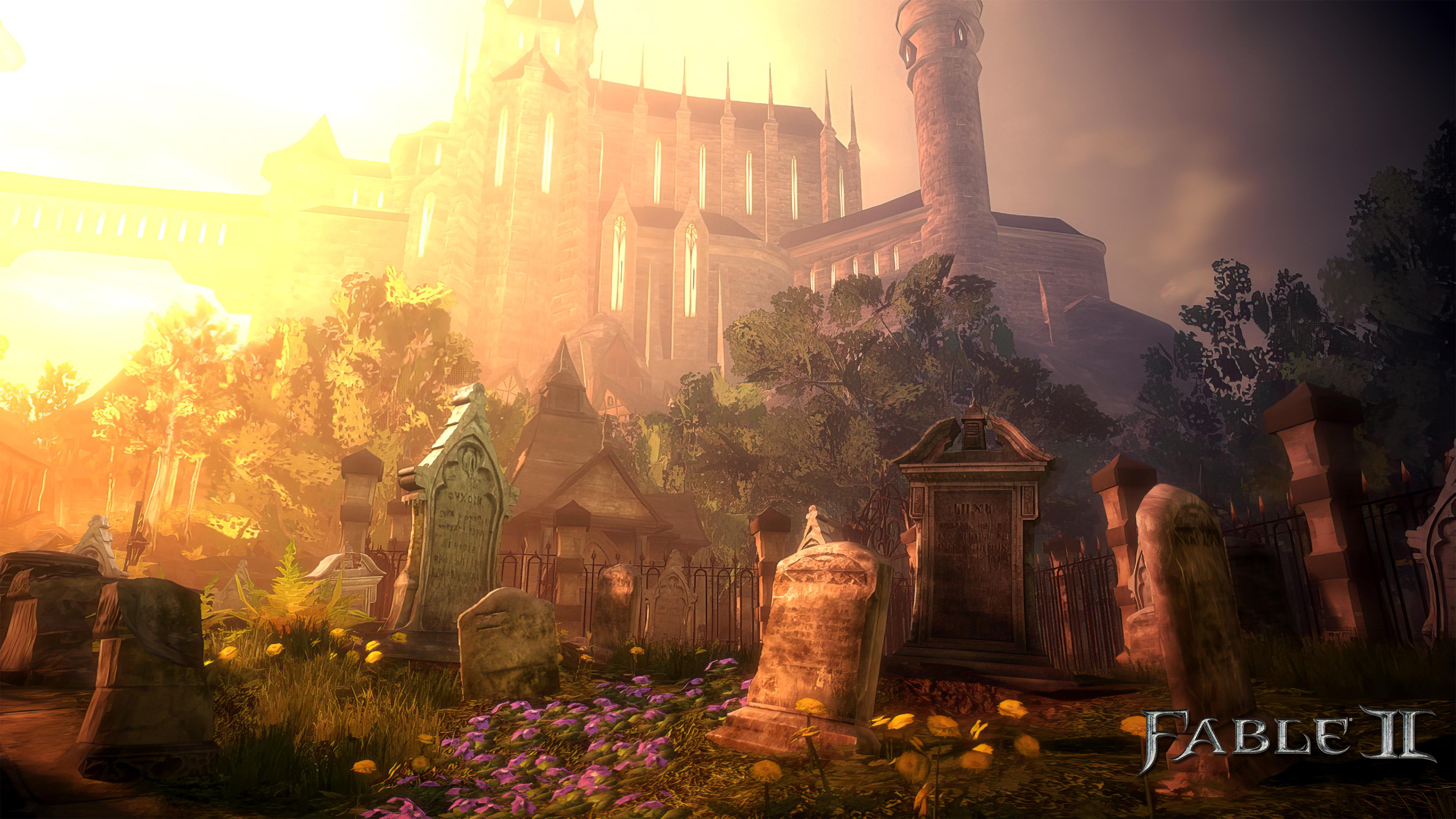 Fable 2 Fairfax graveyard sunset 4K wallpaper