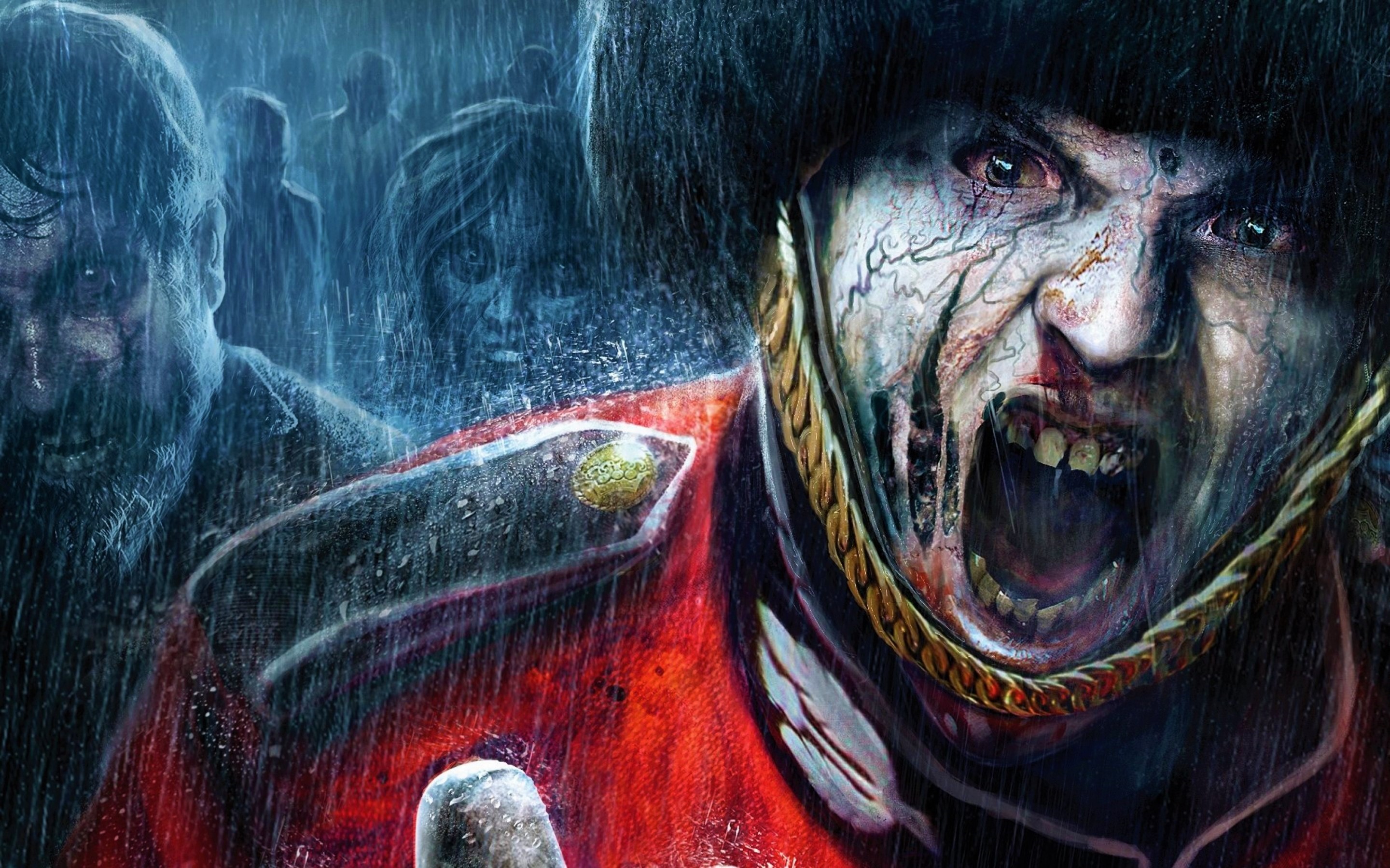 HD desktop wallpaper: Fantasy, Rain, Dark, Video Game, Zombie, Scary, Zombiu download free picture