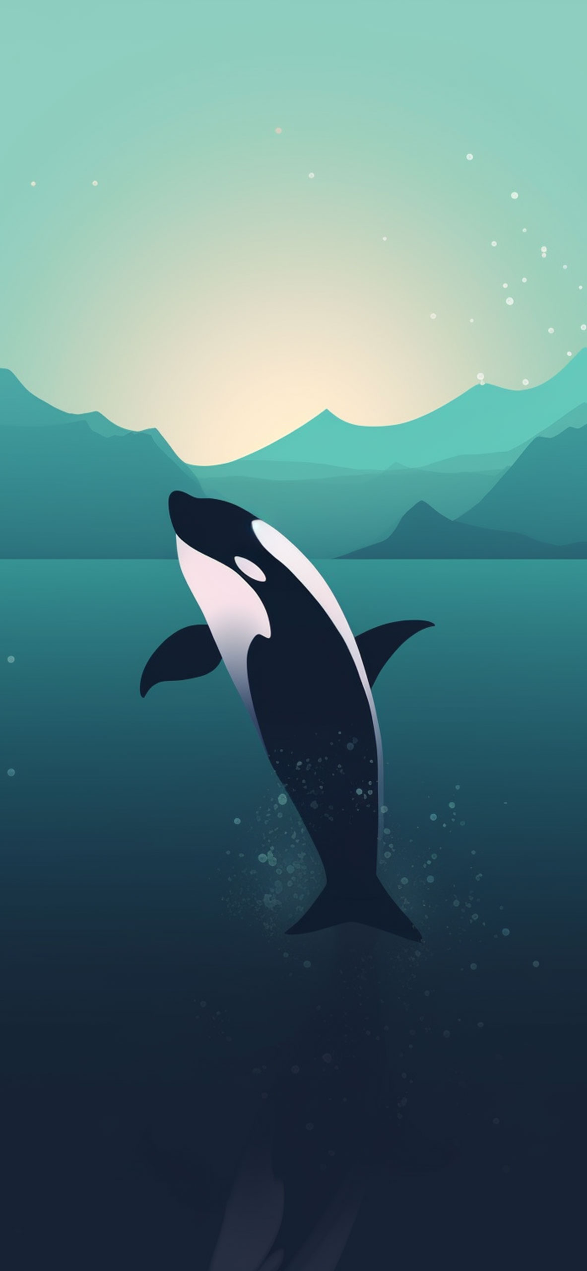 Orca Blue Minimalist Wallpaper