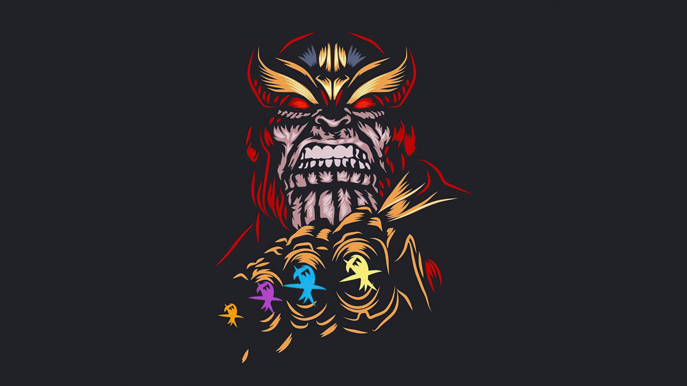 Thanos dark angry villain art wallpaper background