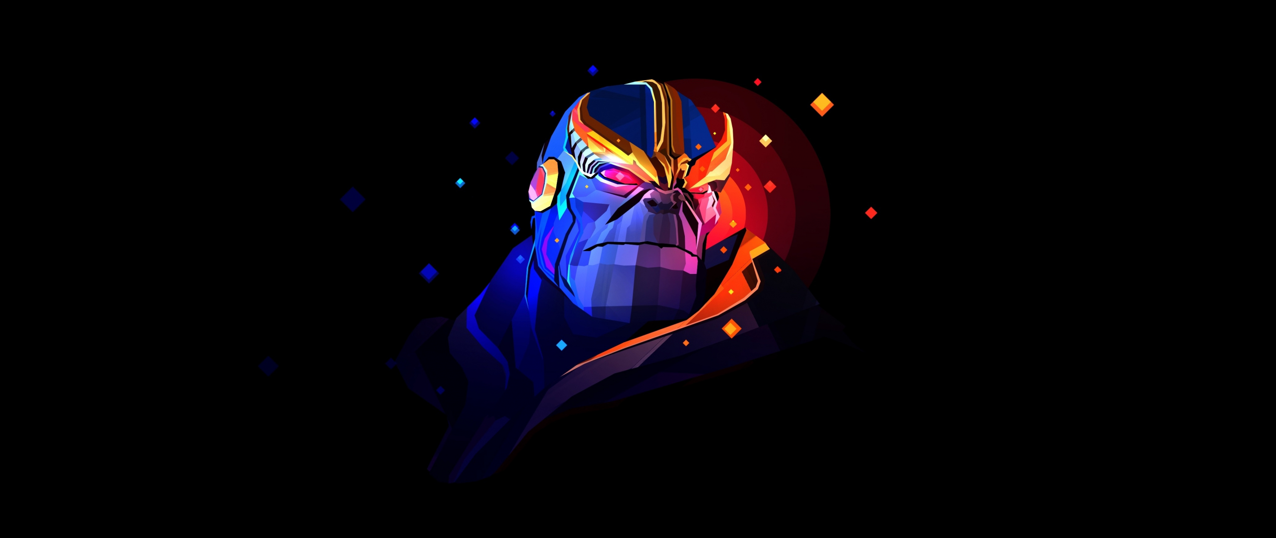 Download wallpaper 2560x1080 thanos, super villain, minimal, artwork, dual wide 2560x1080 HD background, 6574