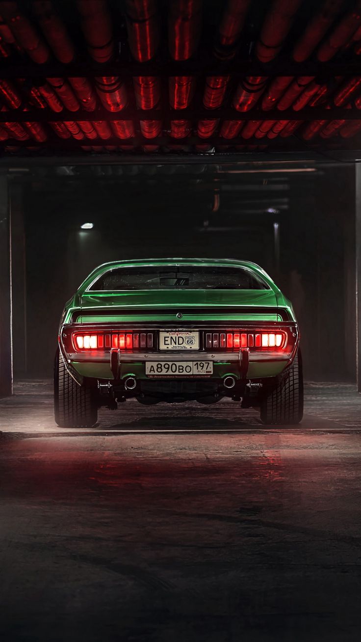 Wallpaper car, garage, tuning, green, rear view. Car iphone wallpaper, Car wallpaper, iPhone wallpaper