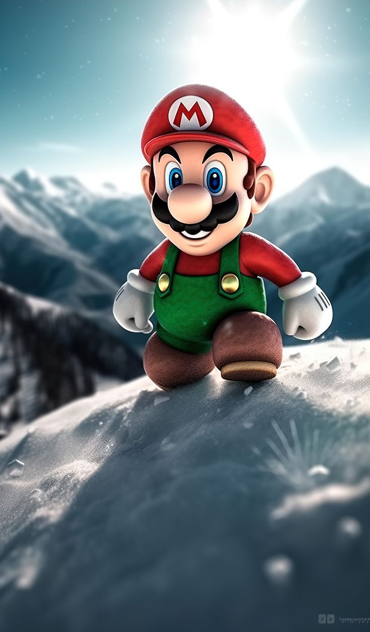 super mario, snow, mario wallpaper, fanart. Mario bros, Super mario brothers, Super mario