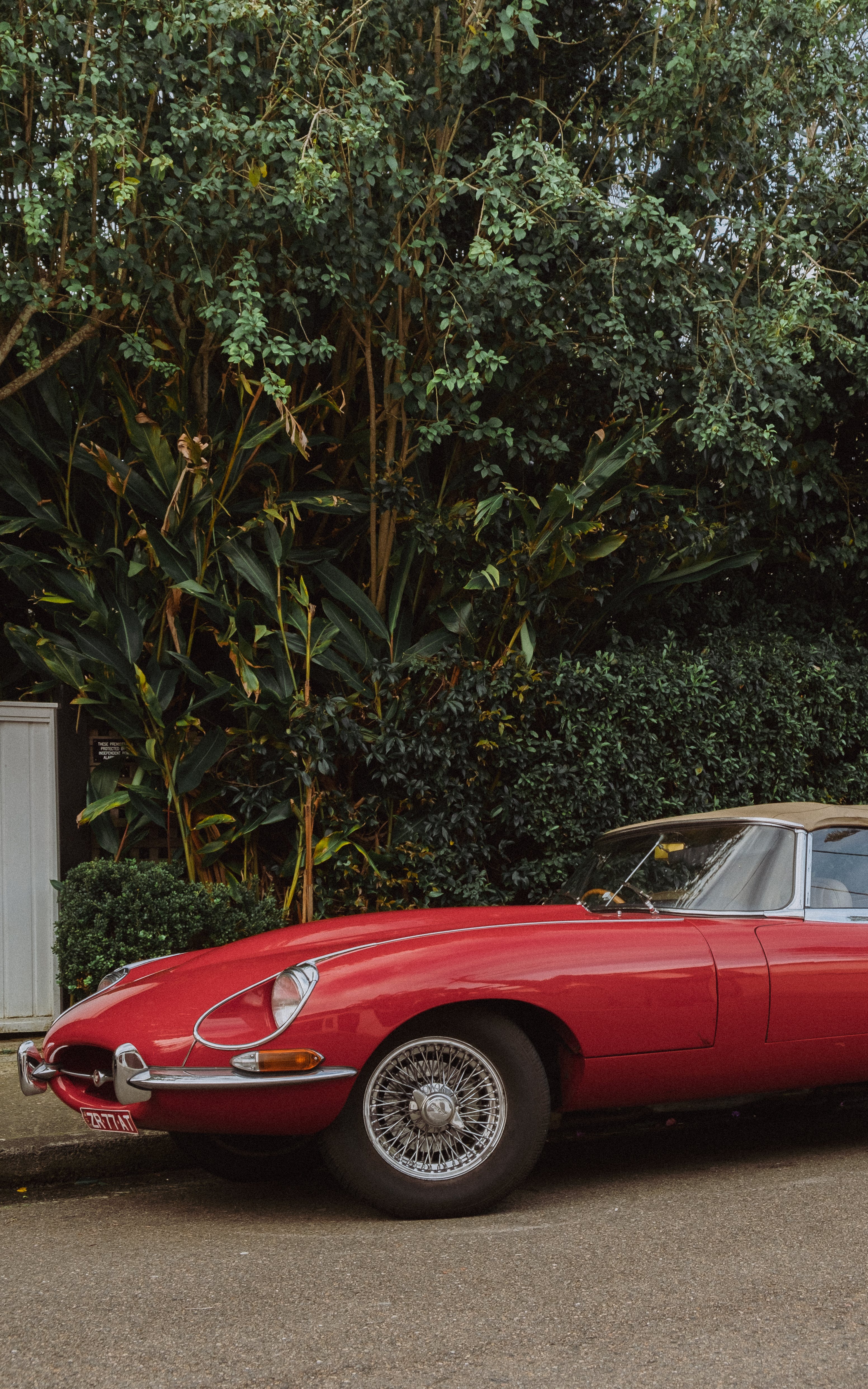 Red Car With Silver and Gold Christmas Wreath · Free