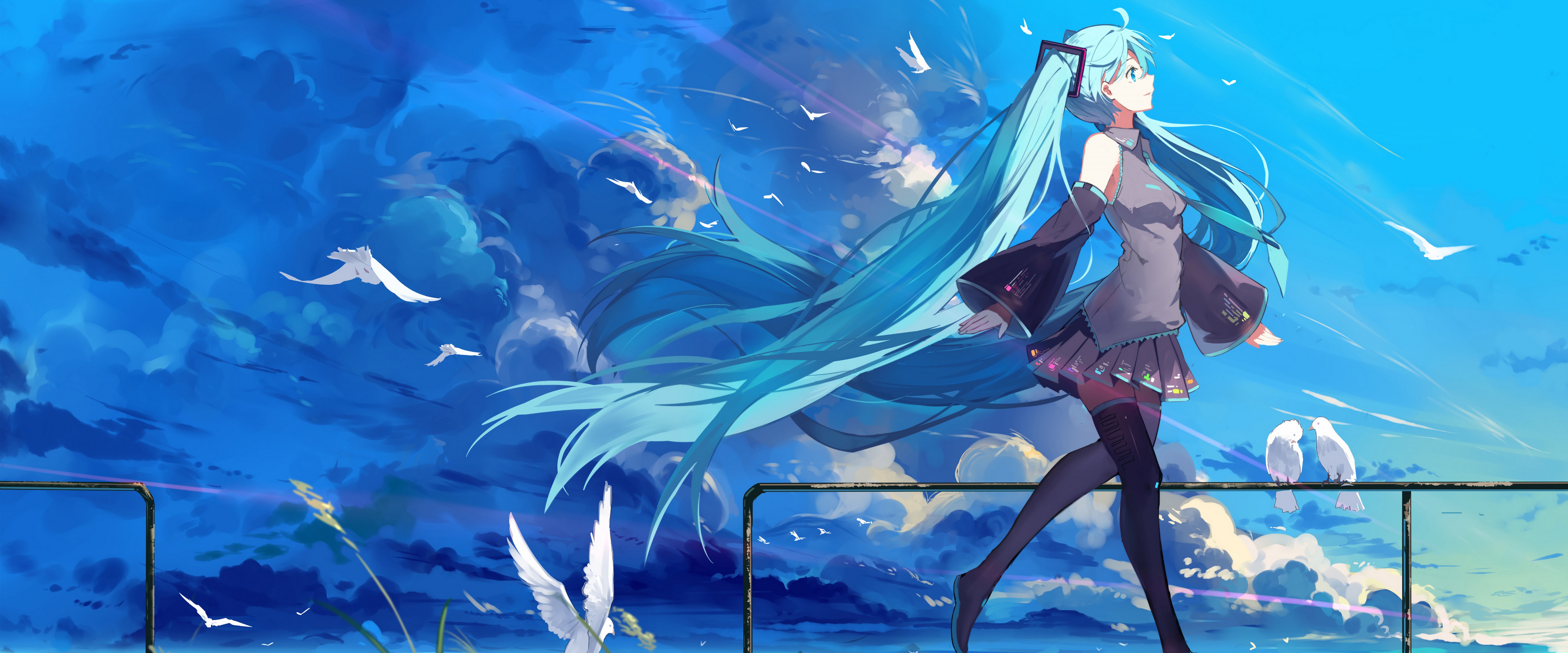 Hatsune Miku Anime Girl 4K Wallpaper
