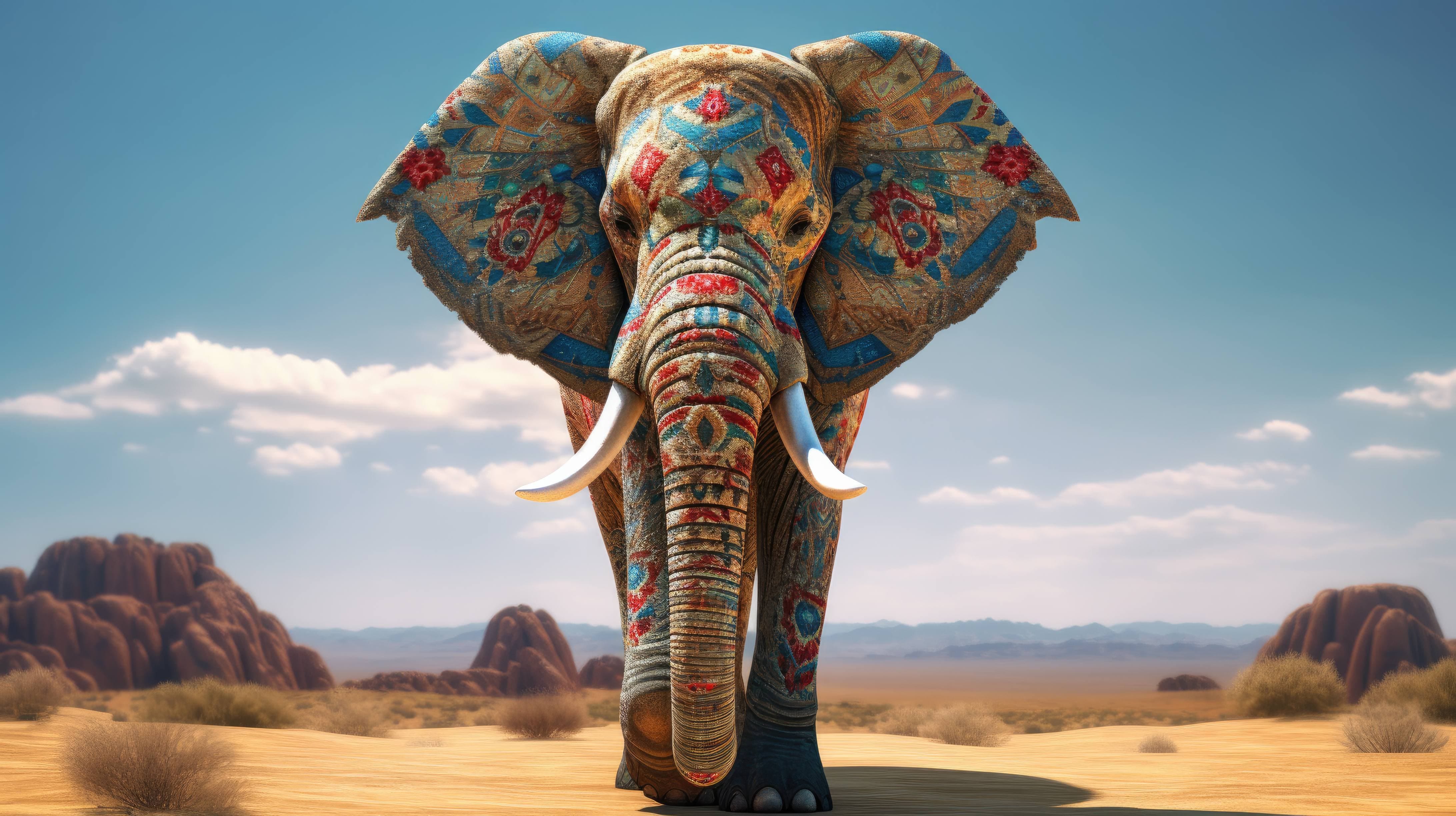 Free AI art image of asian elephant