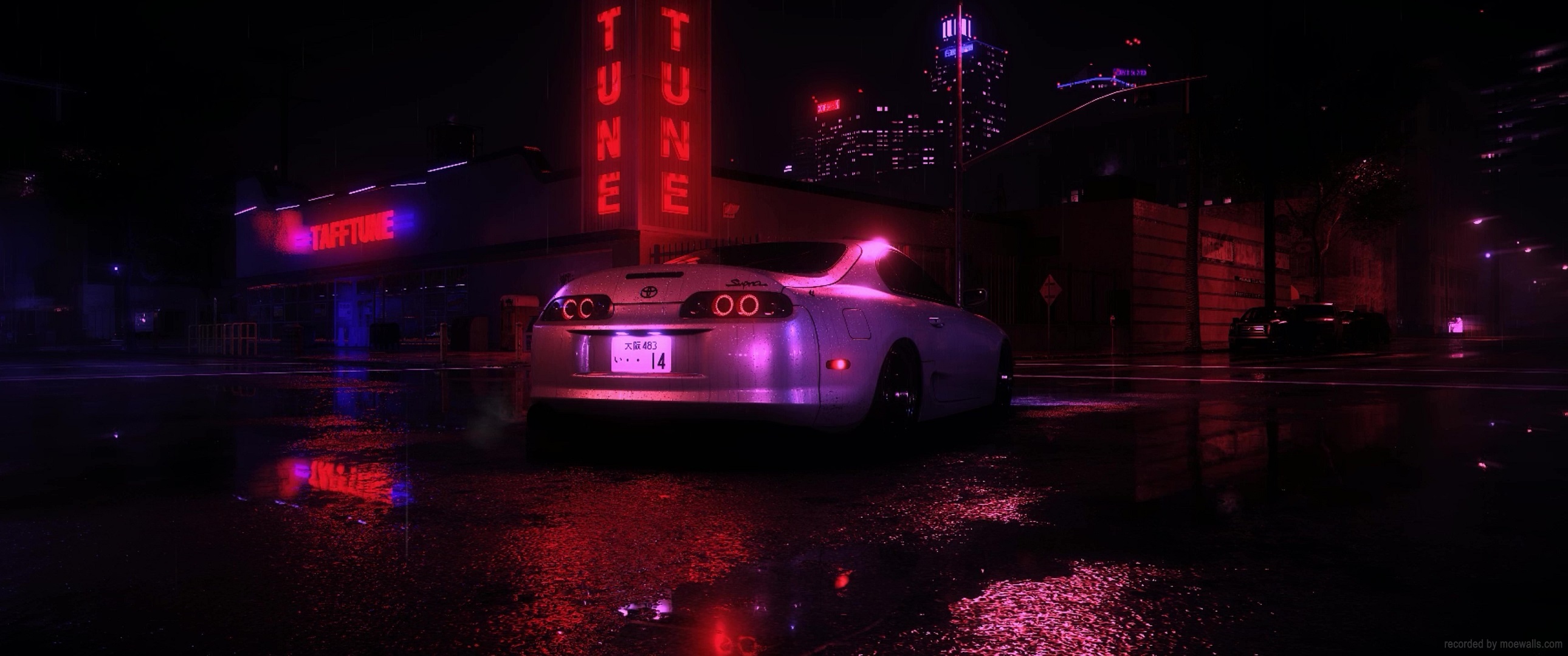 Toyota Supra Neon Night Road Live
