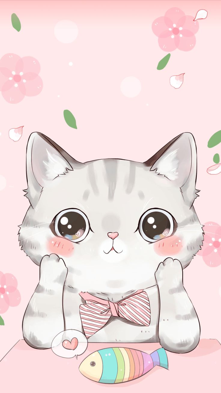 Awesome Cute Cat Cartoon Wallpaper
