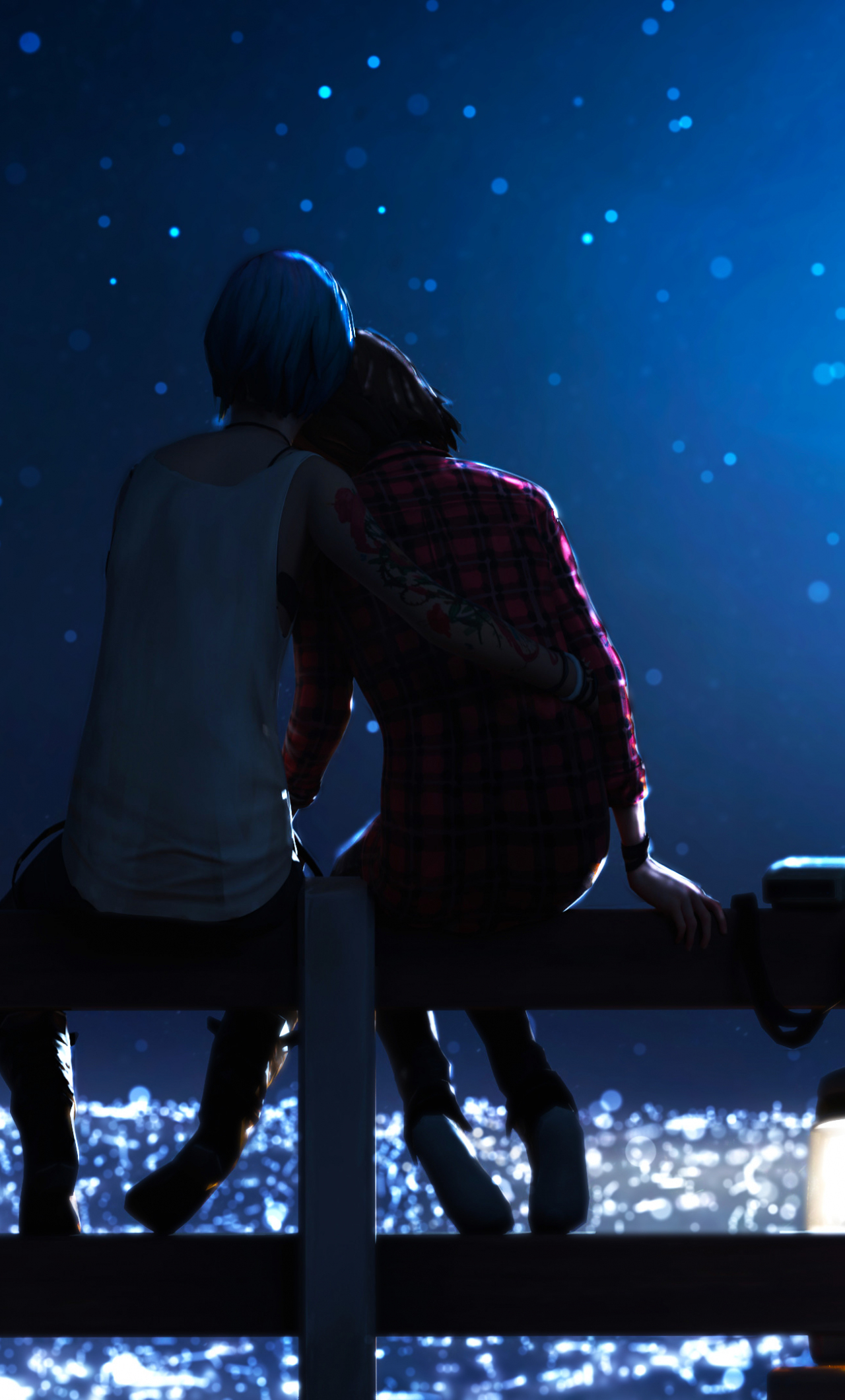 Download wallpaper 1280x2120 outdoor, night, couple, video game, life is strange, iphone 6 plus, 1280x2120 HD background, 3885