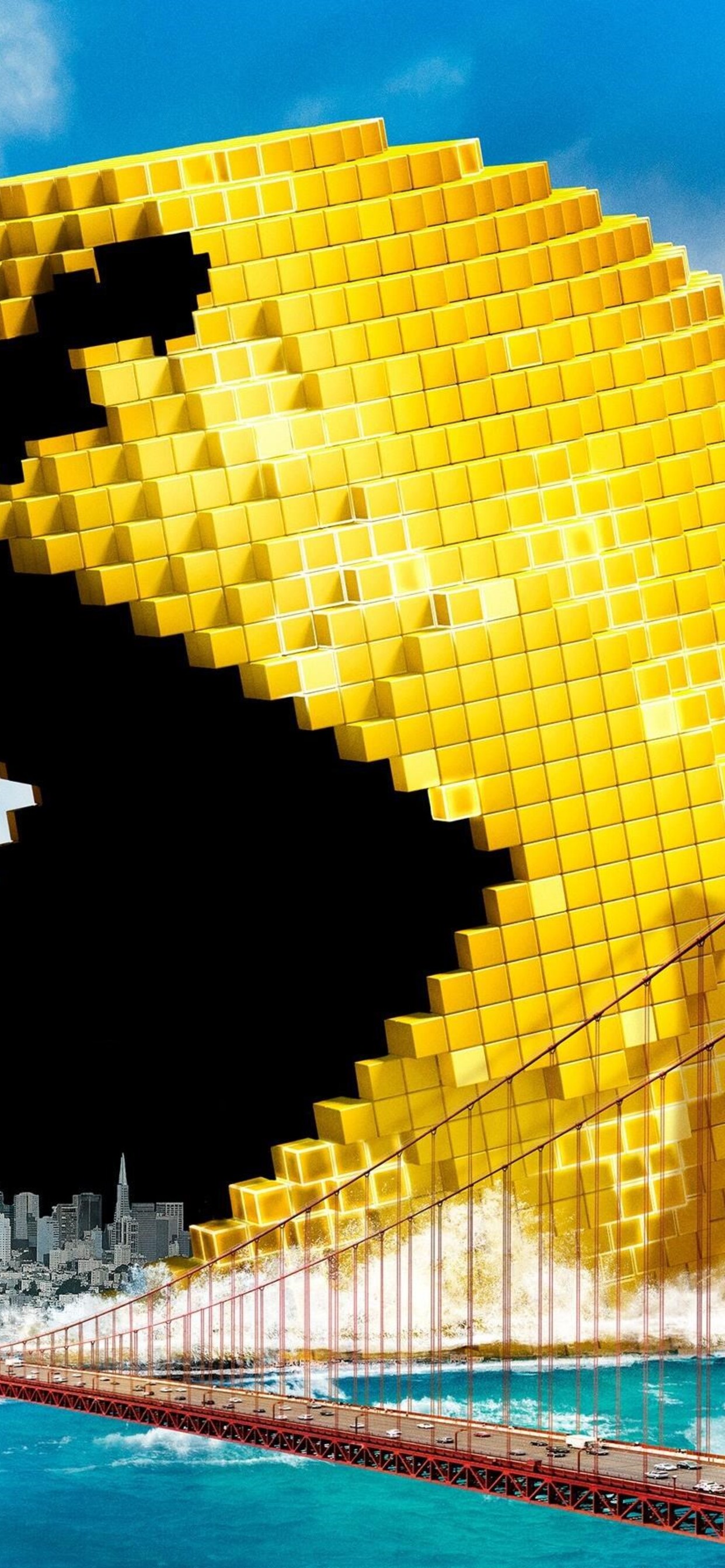 Pac Man Pixels iPhone XS MAX HD 4k Wallpaper, Image, Background, Photo and Picture