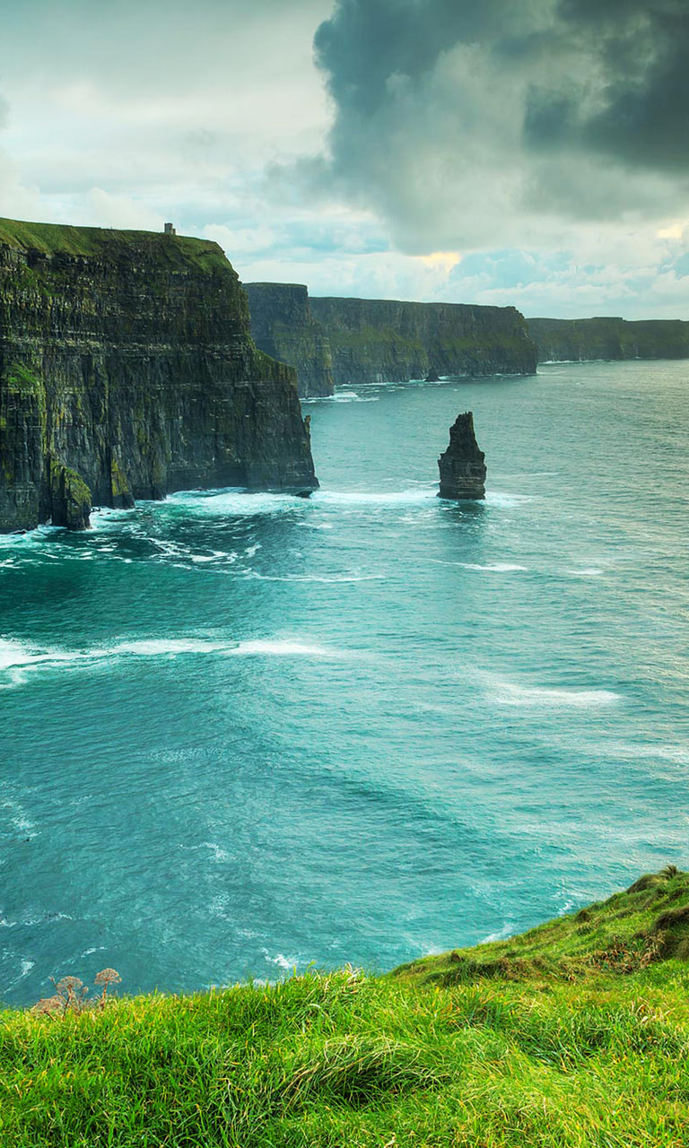 Unique strand on Lahinch beach in County Clare, Ireland