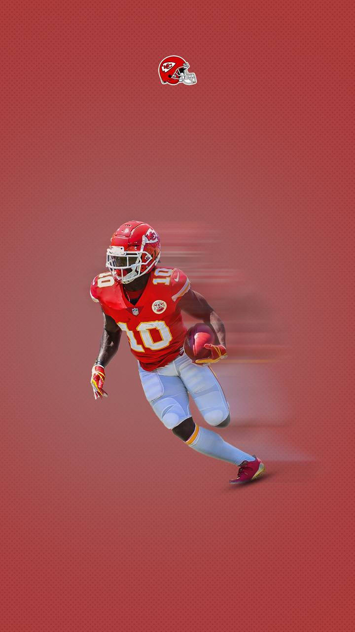 Download Tyreek Hill Red Background Wallpaper