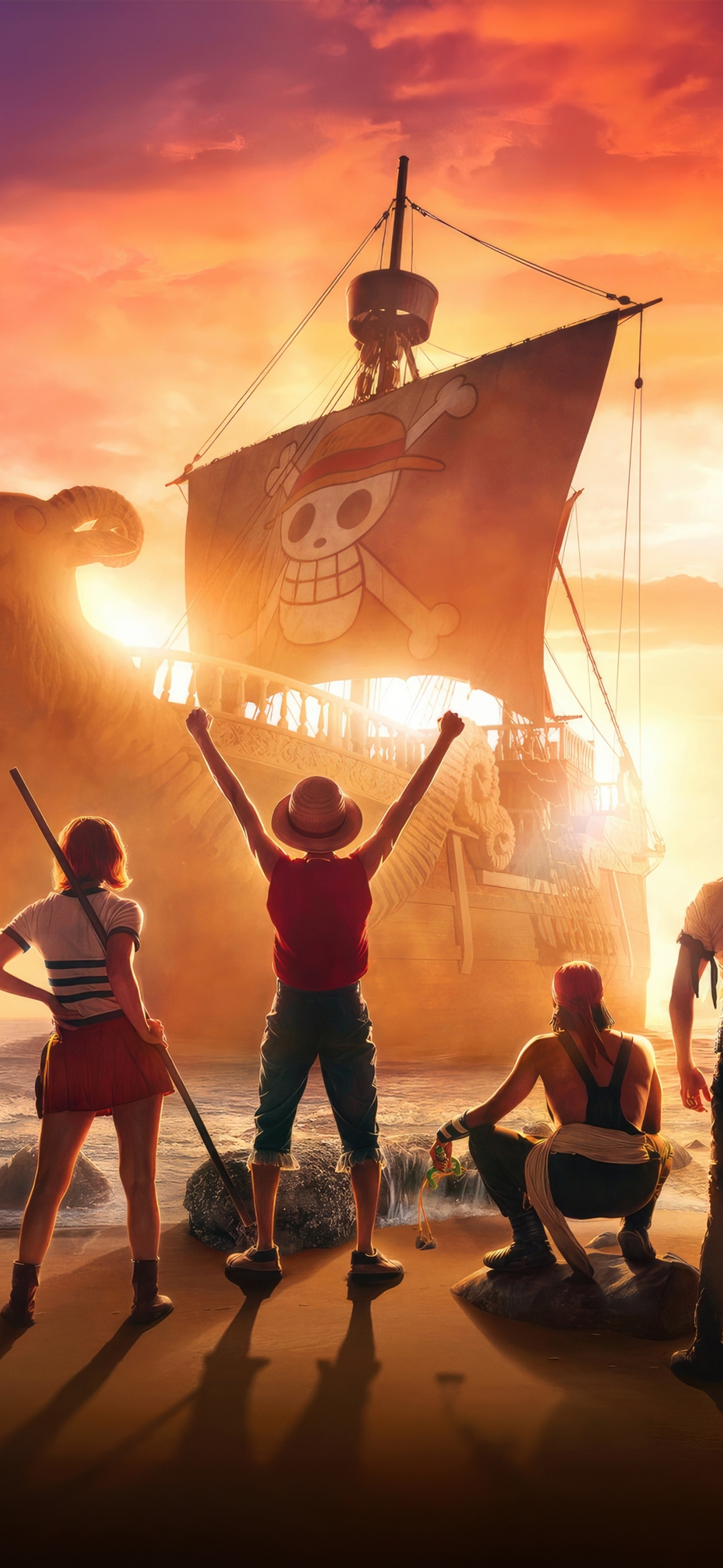 Download wallpaper 1125x2436 one piece, a 2023 netflix show, pirates, iphone x, 1125x2436 HD background, 29846