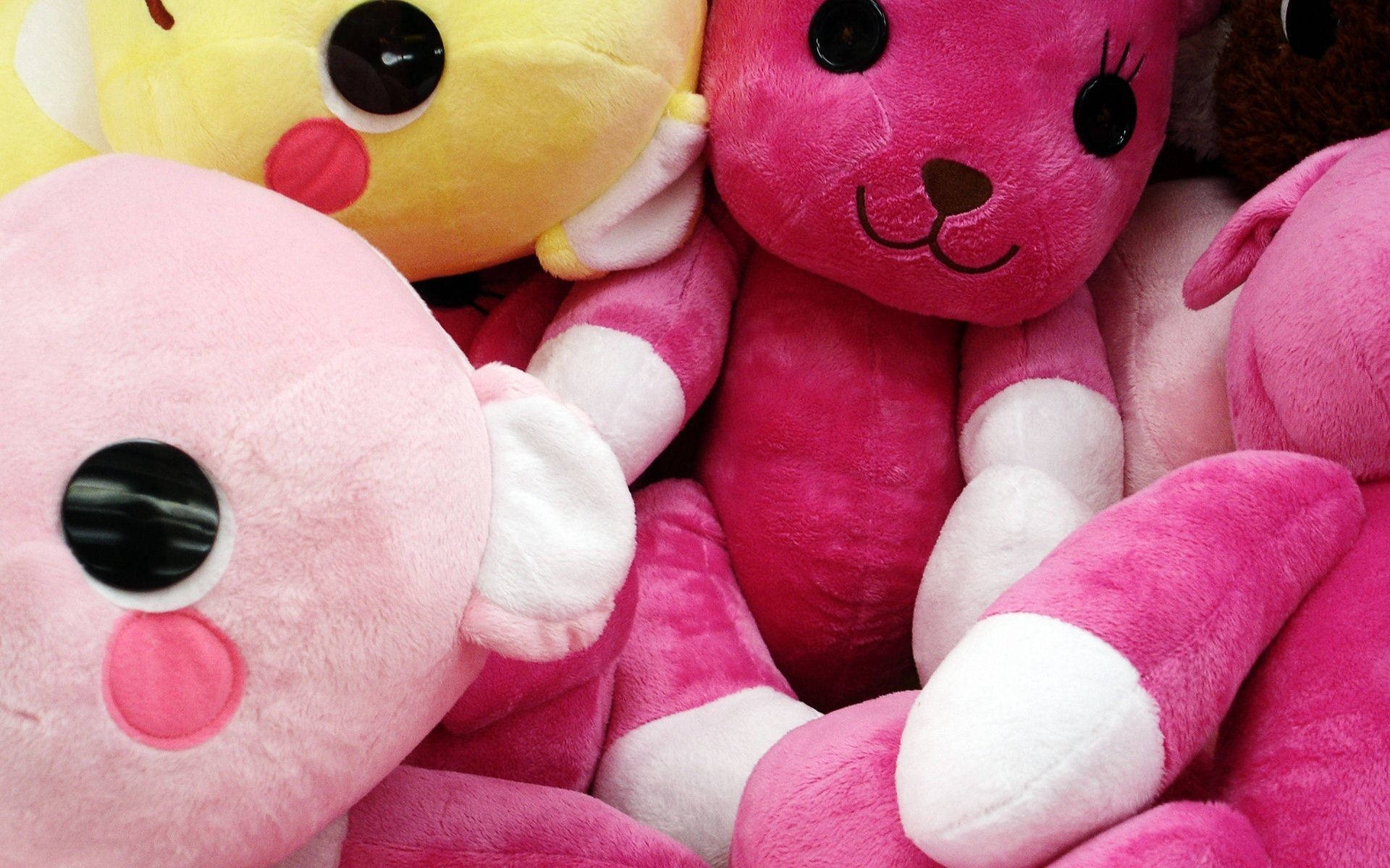 Download Cute Love Plushie Toys Wallpaper
