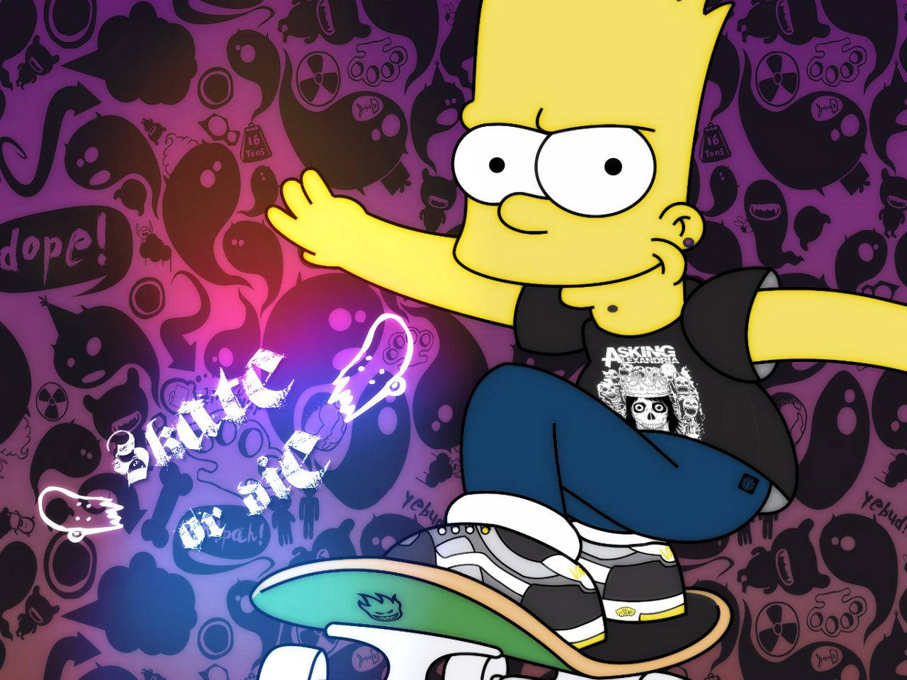 Download Bart Simpson Swag Skateboard Wallpaper