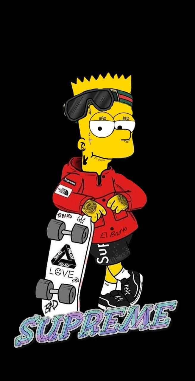 Download Bart Simpson Swag Skateboard Wallpaper