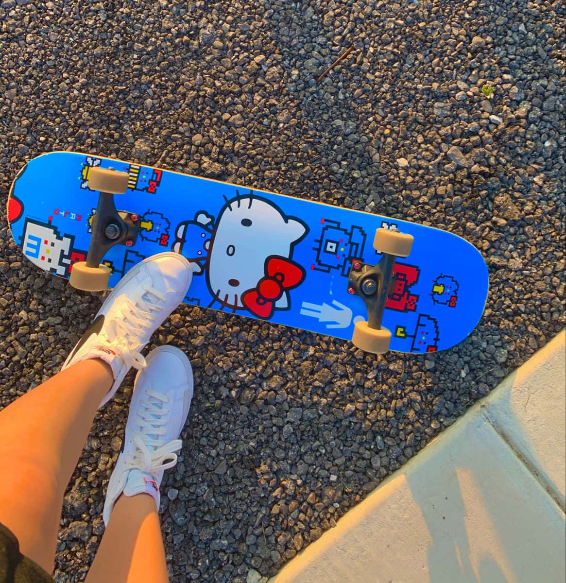 Download Skater Girl Aesthetic Hello Kitty Design Wallpaper