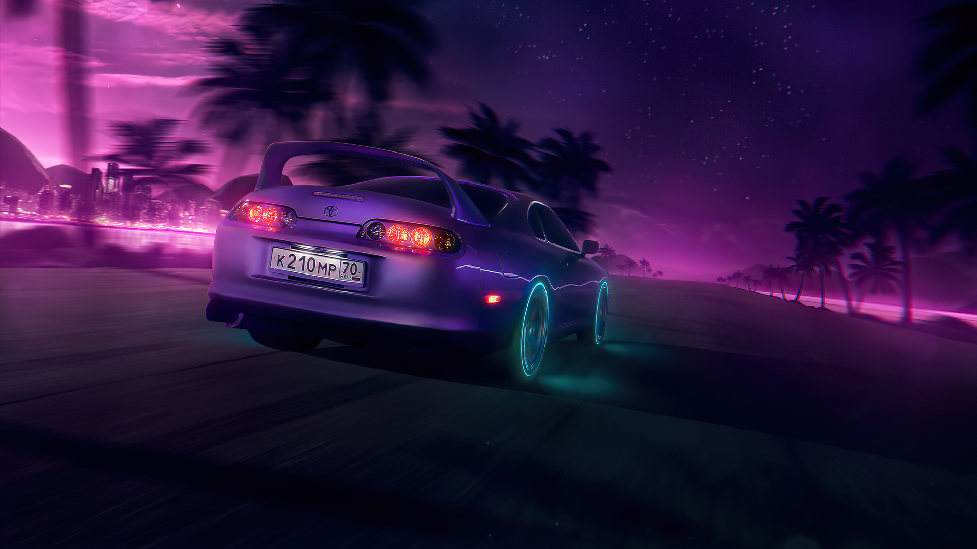 NeonNight Toyota Supra 4k Laptop Full HD 1080P