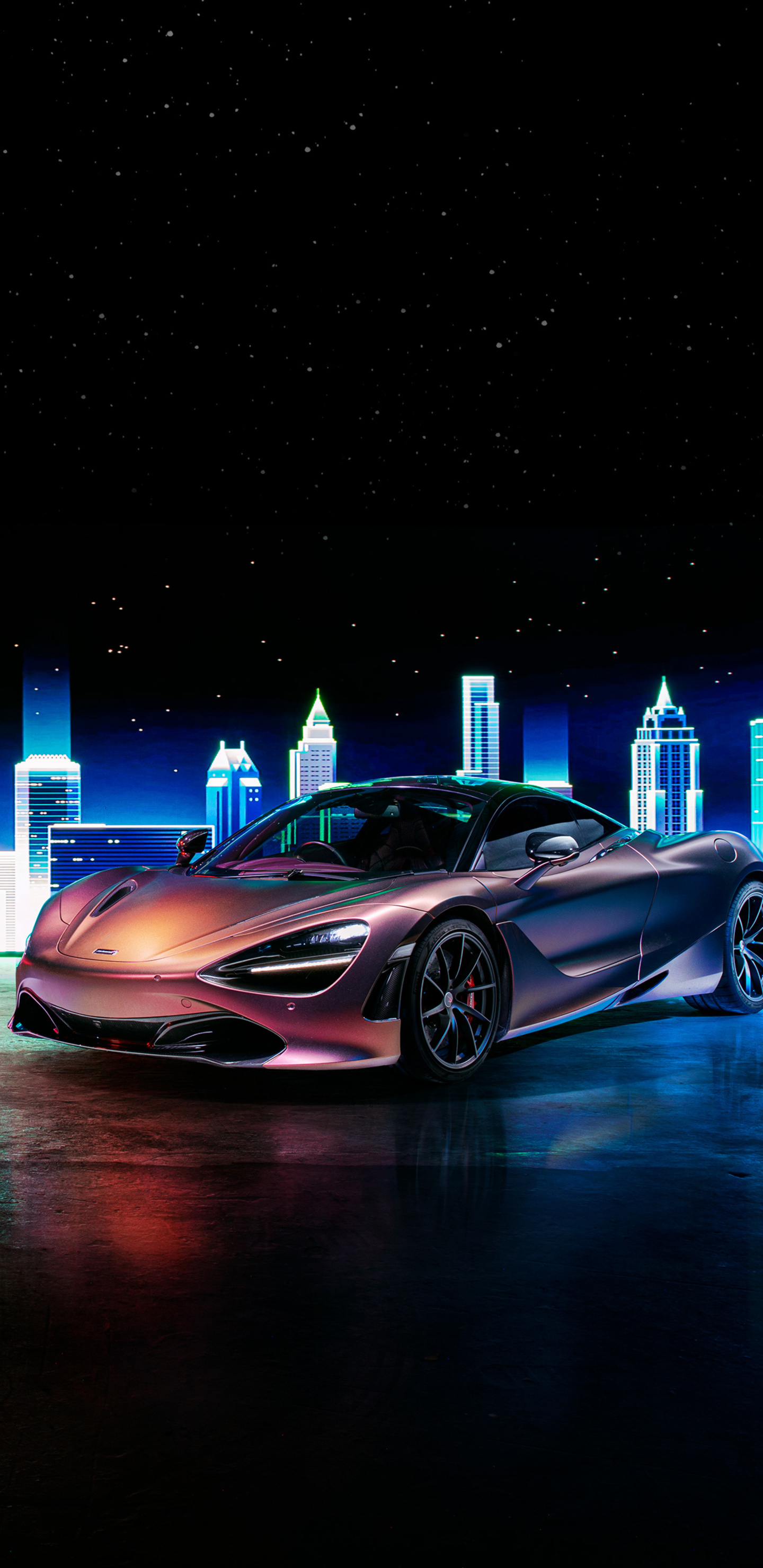 Mclaren 720s Neon Buidings 4k Samsung Galaxy Note 9, 8, S9, S8, SQHD HD 4k Wallpaper, Image, Background, Photo and Picture