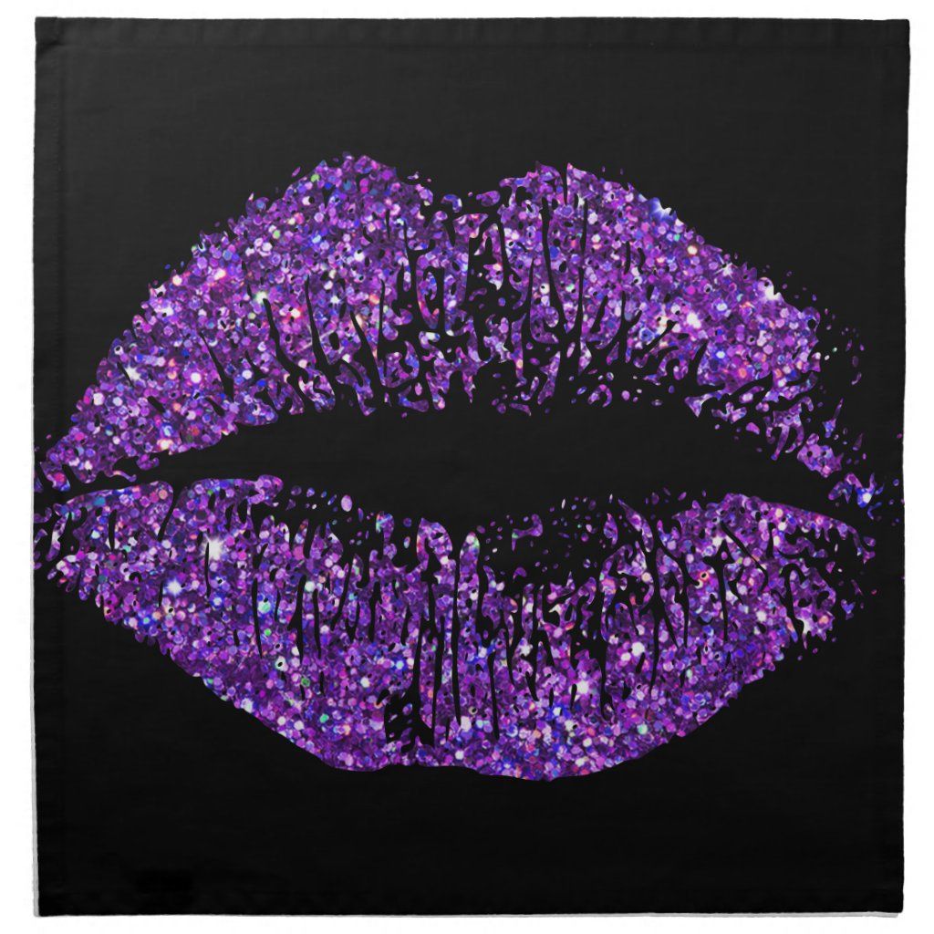 Purple Glitter Lips Napkin. Zazzle. Purple glitter wallpaper, Purple aesthetic, Purple glitter