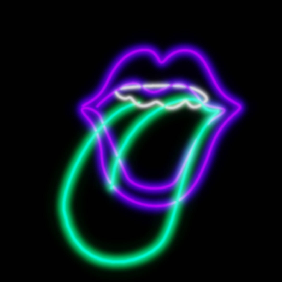 Download Neon Purple Lips And Green Tongue Wallpaper