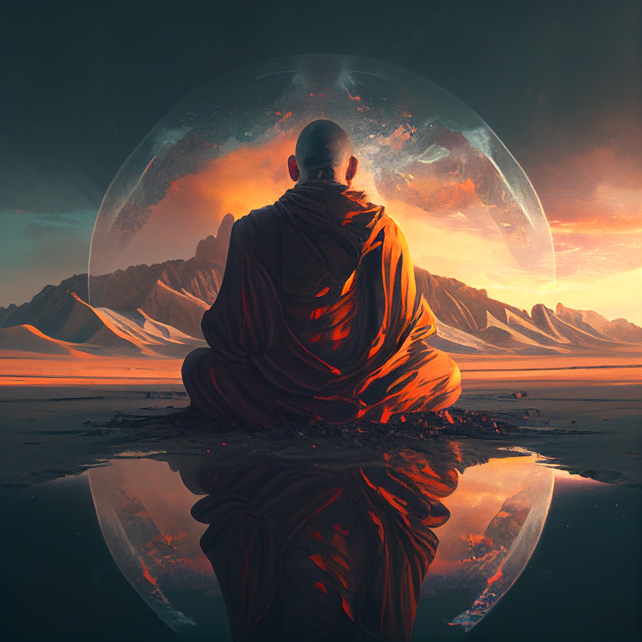 Download Monk Meditation Buddhism Royalty Free Stock Illustration Image